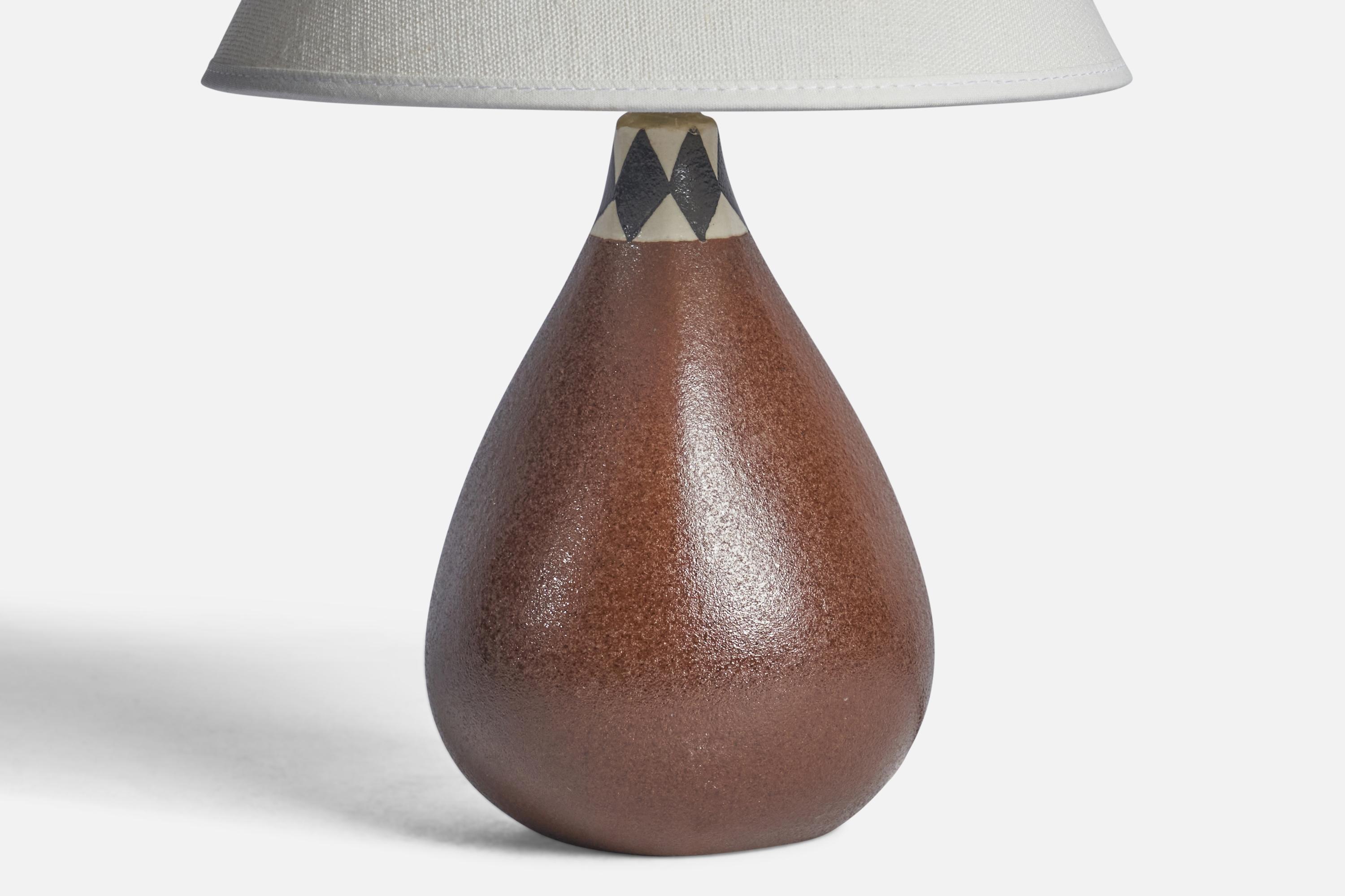 Swedish Karin Björquist, Table Lamp, Stoneware, Sweden, 1960s For Sale