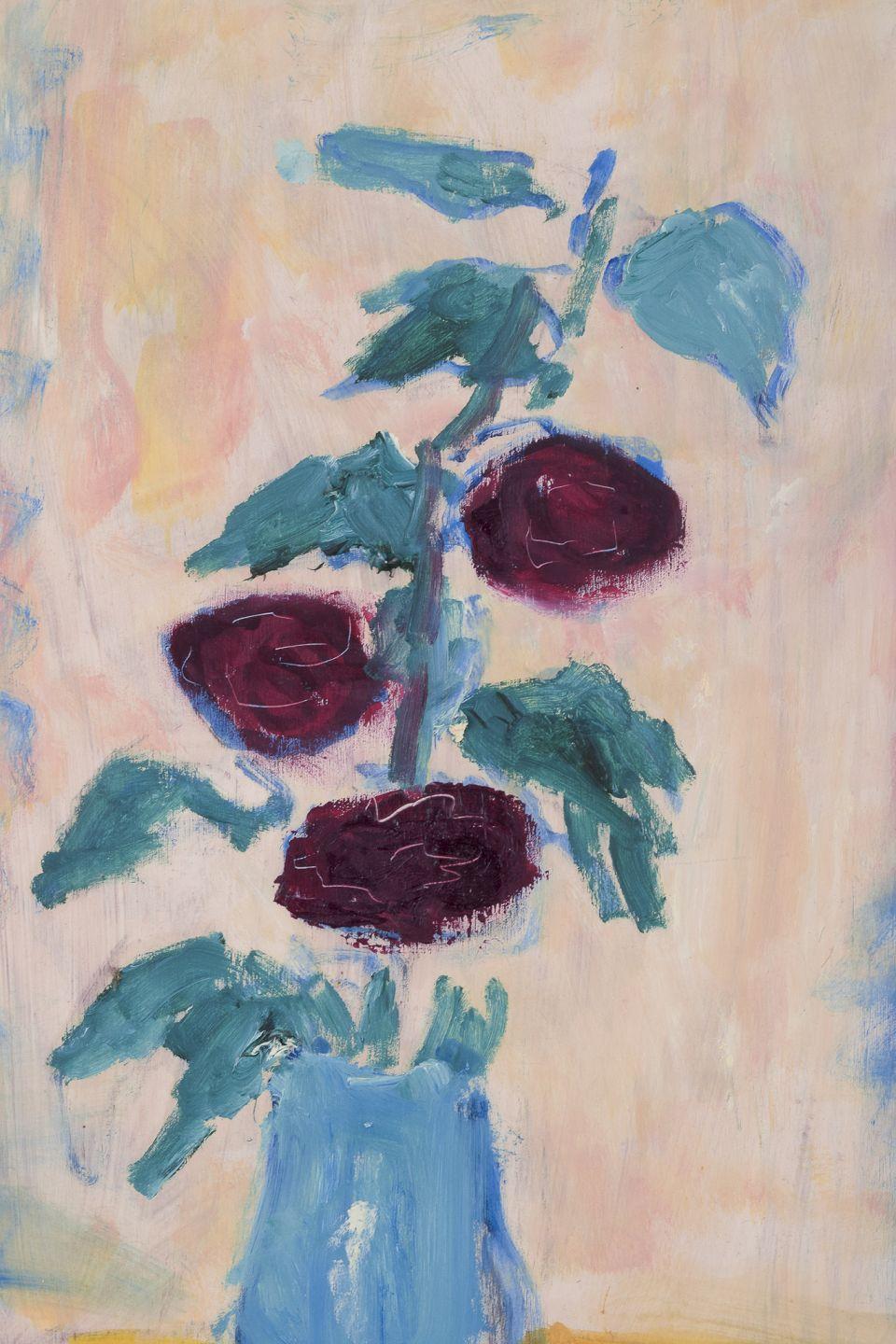 Karin Blix, Swedish artist. Oil on wood panel. Still life with flowers In Excellent Condition For Sale In København, Copenhagen