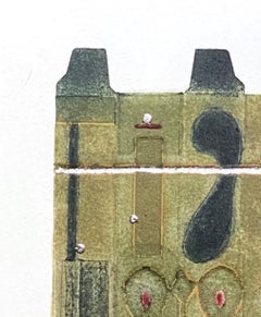 JackInTheBox#2 (Grün, geometrisch, abstrakt, Radierung, coole Farben)