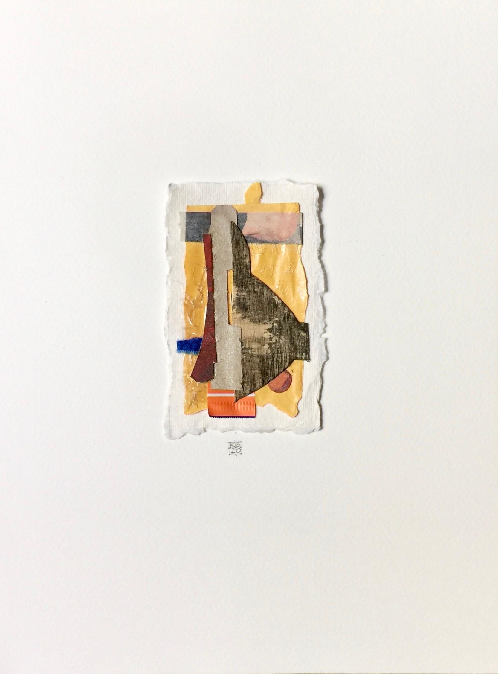 Part OfThe Package n°3 (colore, collage, neutres, milieu du siècle) - Mixed Media Art de Karin Bruckner