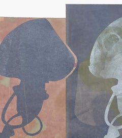 ComingUpRoses  (geometric, abstract, vessel, neutrals, chine colle, monotype)