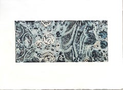ShootingStar5, collagraph print with silver leaf on paper, blue and silver