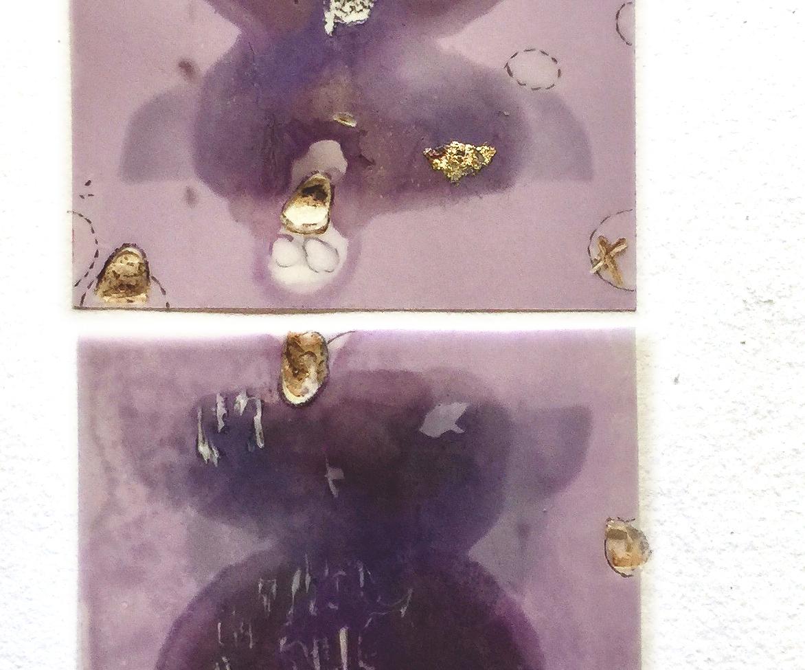Fotograma, técnica mixta, 4 x 6 pulgadas. Grabado abstracto - Mixed Media Art Contemporáneo de Karin Bruckner