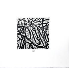 Trax  (pattern, organic, abstract, black and white, monotype)
