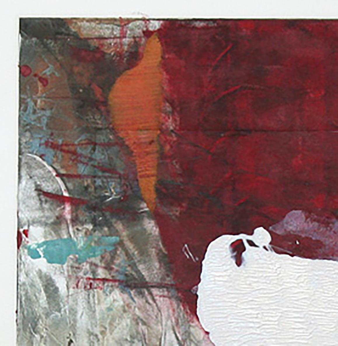 WhiteOutOutside (astratto, rosso, arancione, tonalità calda, stampa) - Print di Karin Bruckner