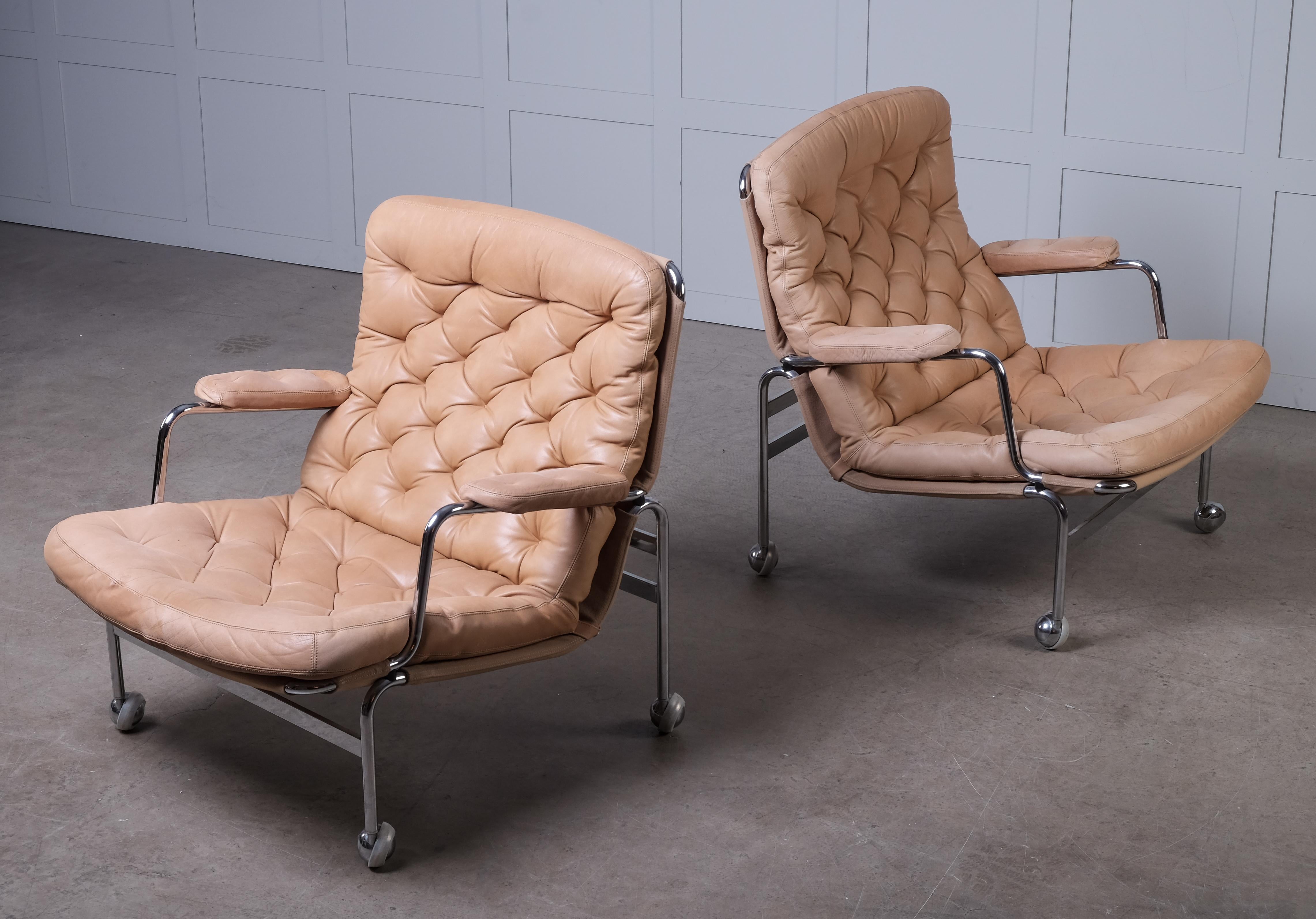 Karin Easy Chairs by Bruno Mathsson, 1970s For Sale 2
