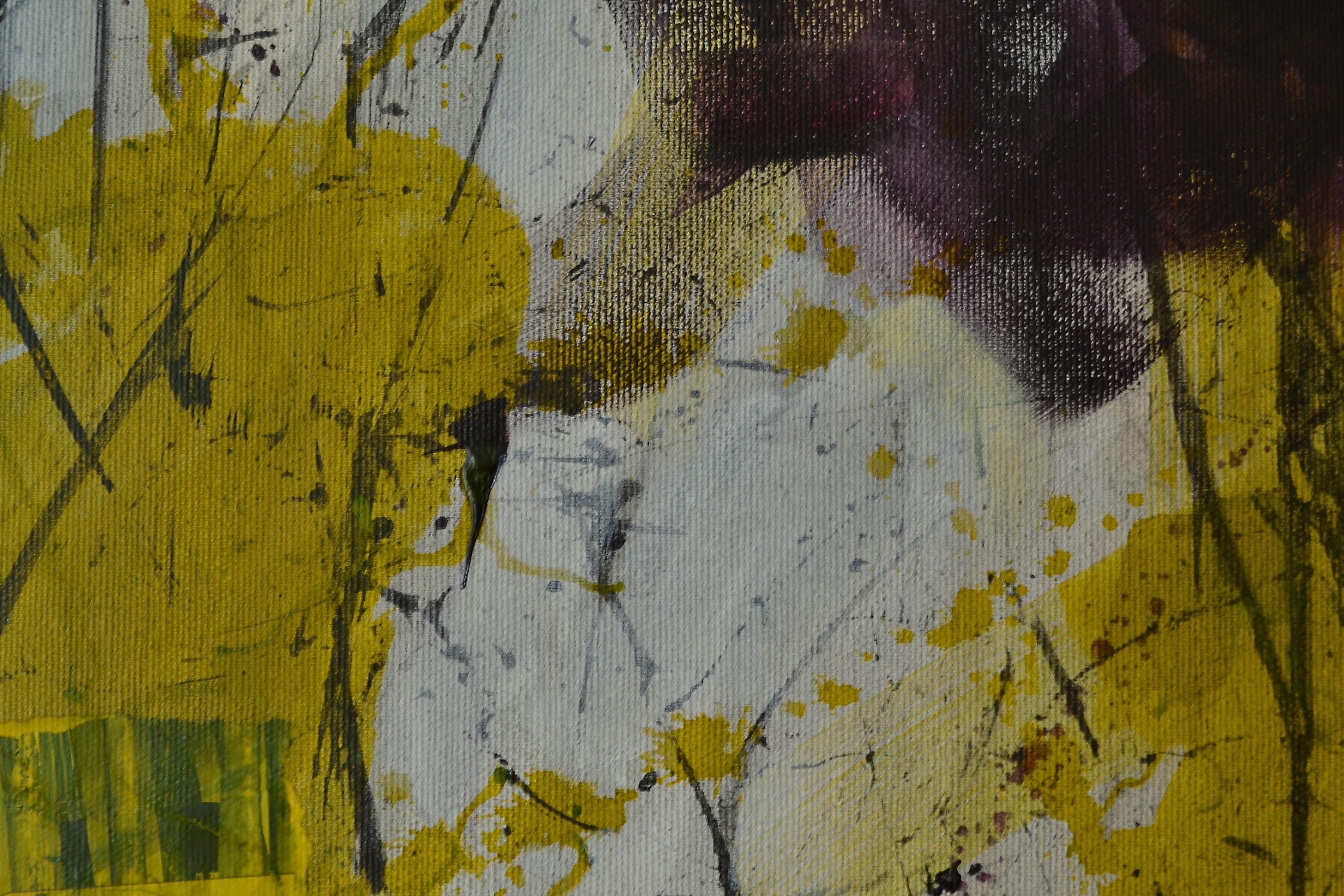 50 x 50, Pittura, Acrilico su tela - Abstract Painting Marrone di Karin Goeppert