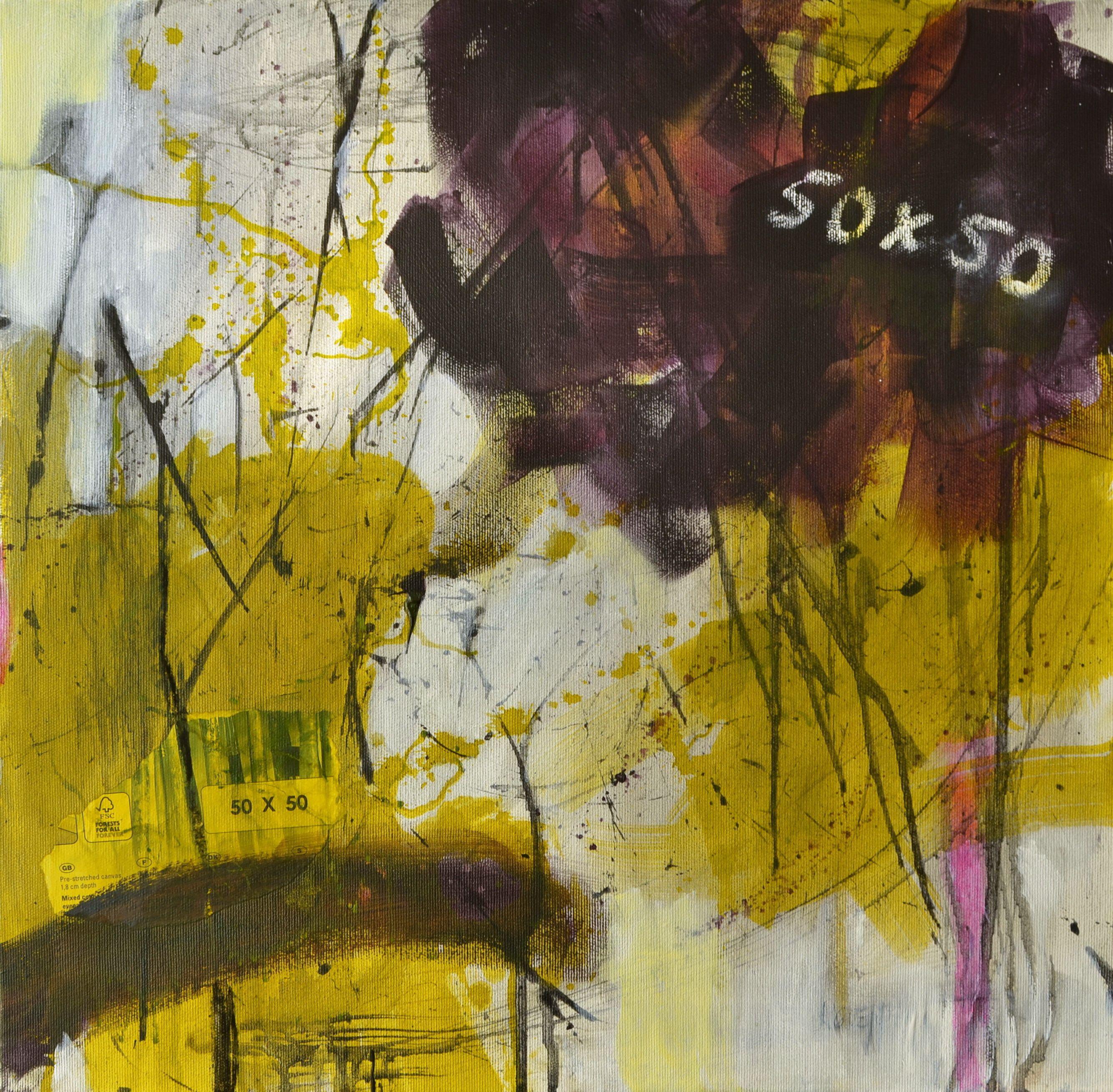 Abstract Painting di Karin Goeppert - 50 x 50, Pittura, Acrilico su tela