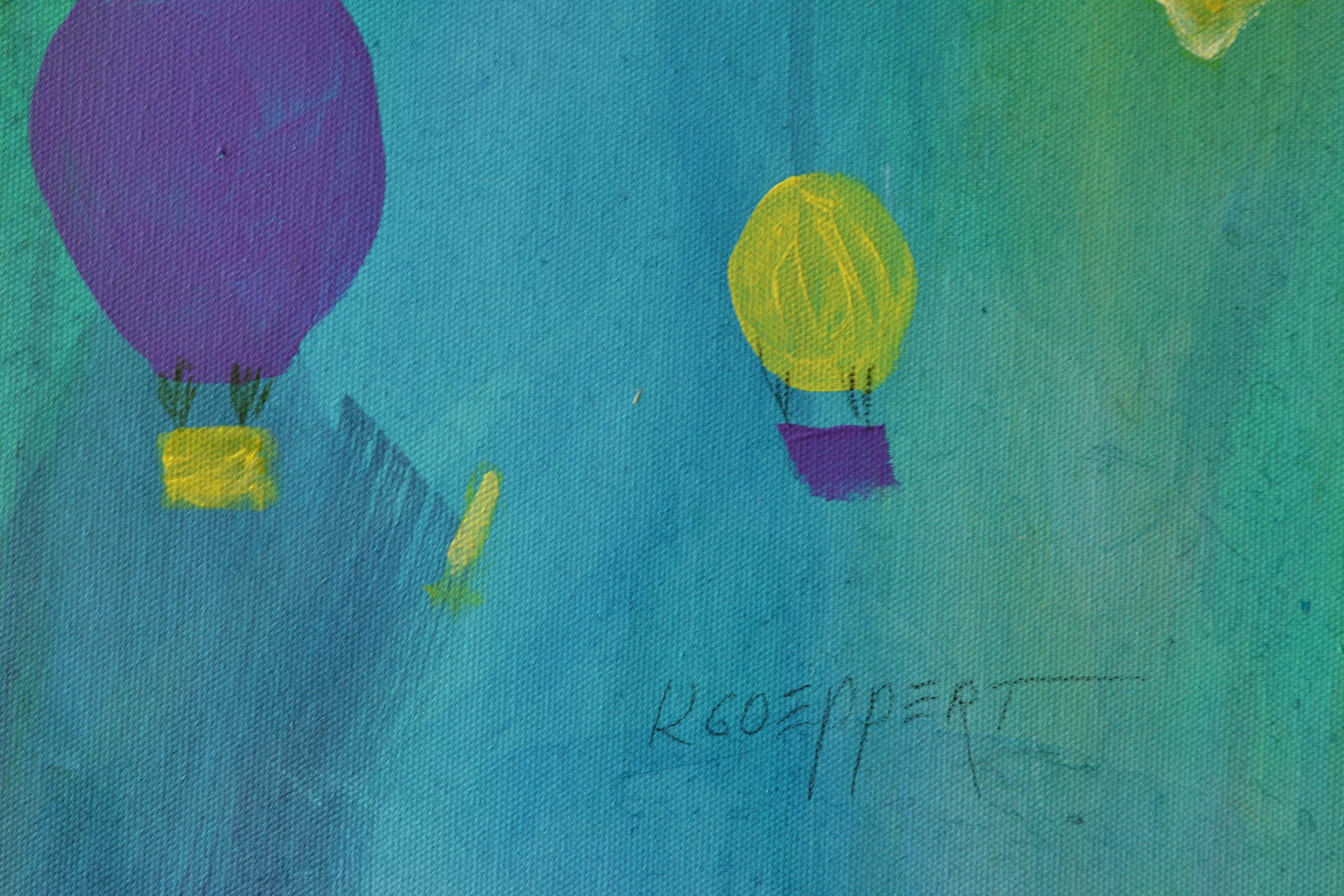Absturzgefahr - Crash Hazard, peinture, acrylique sur toile en vente 2