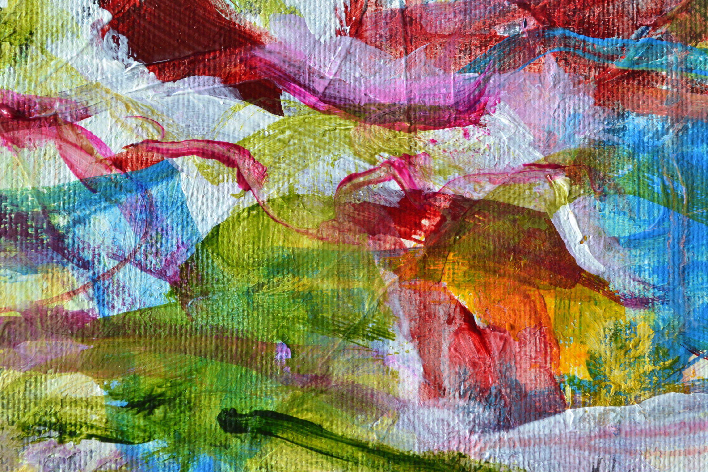 Quasi sotto controllo, Pittura, Acrilico su tela - Abstract Painting Marrone di Karin Goeppert