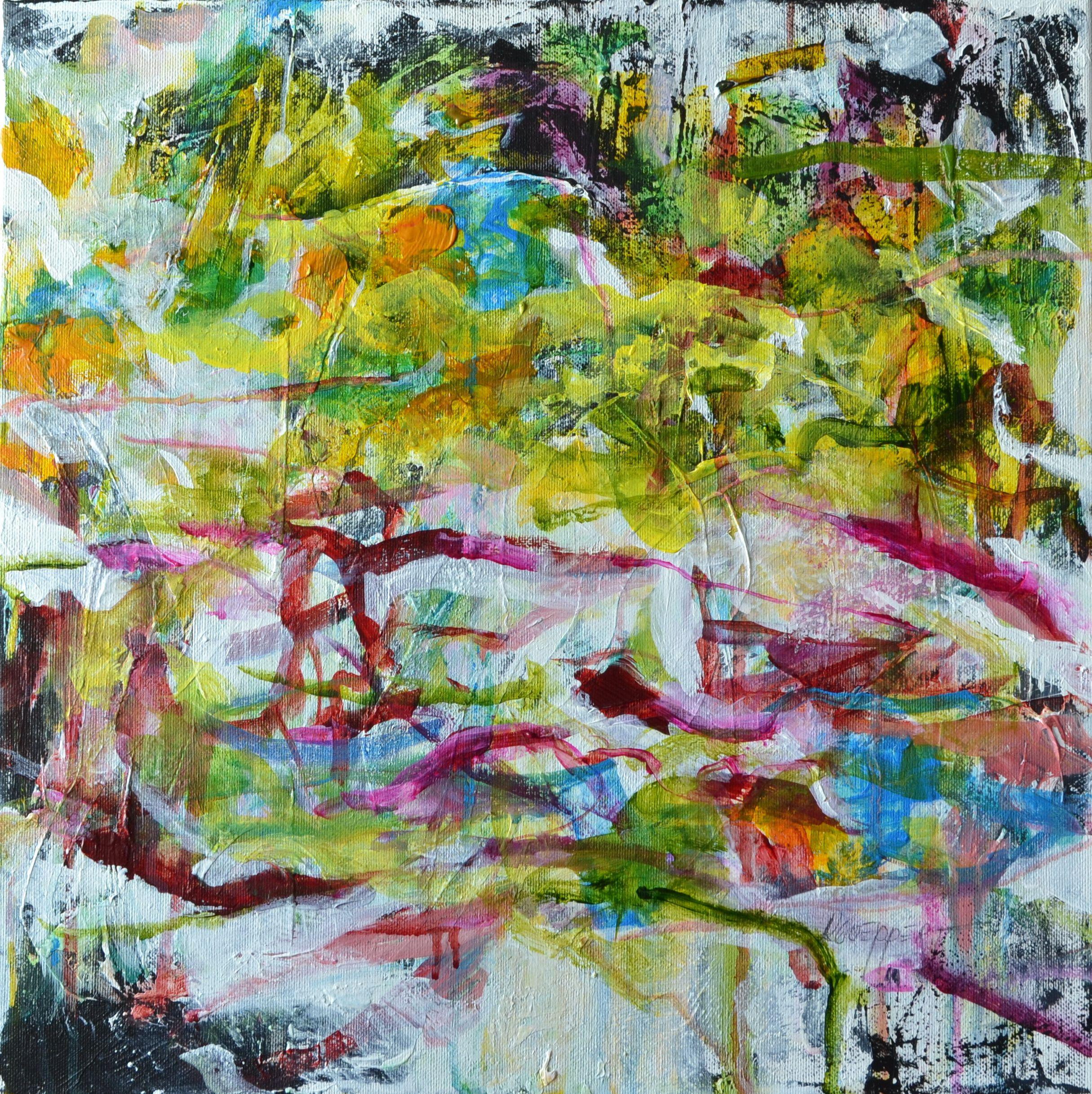 Abstract Painting di Karin Goeppert - Quasi sotto controllo, Pittura, Acrilico su tela