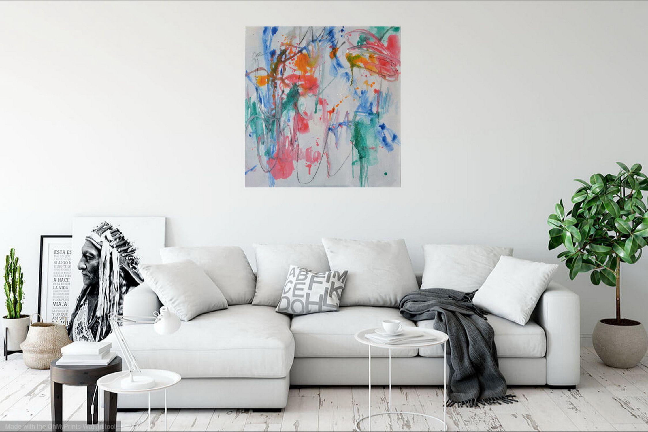 Backstage, Pittura, Acrilico su tela - Painting di Karin Goeppert