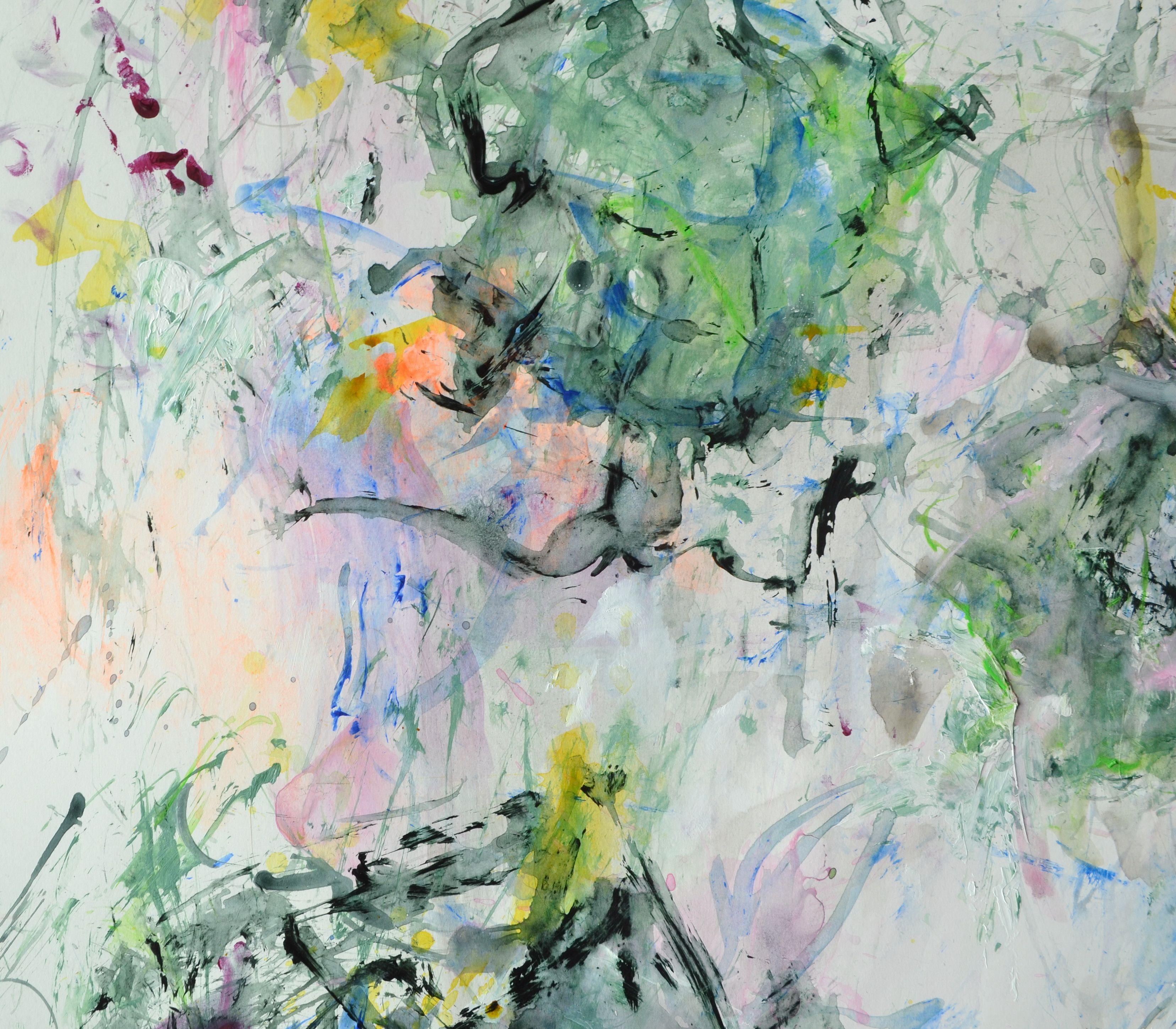 Couronnement, peinture, acrylique sur papier - Expressionnisme abstrait Painting par Karin Goeppert
