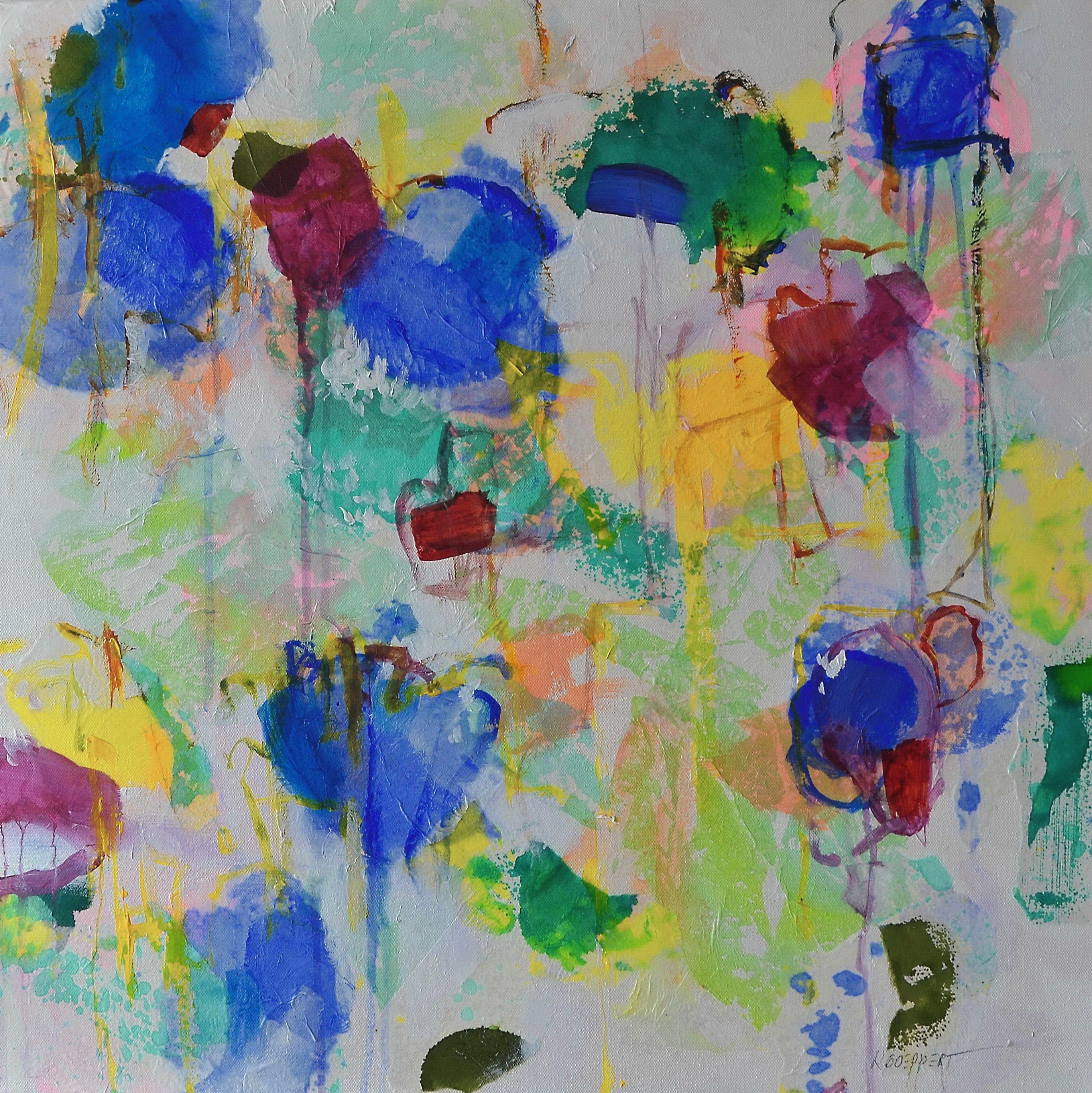 Karin Goeppert Abstract Painting - Defiant Garden, Painting, Acrylic on Canvas
