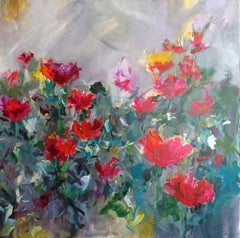 Peinture - Field de fleurs, acrylique sur toile