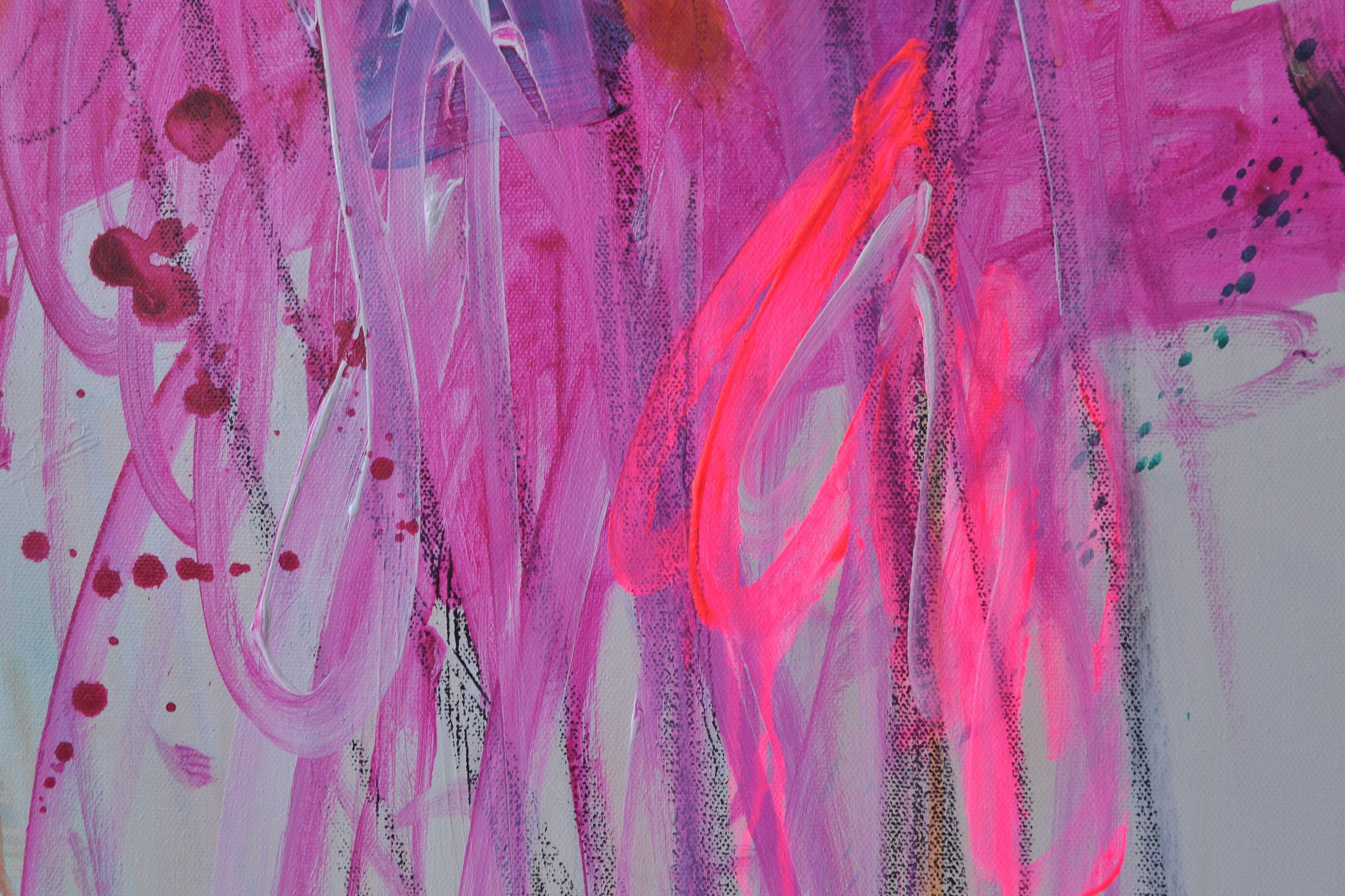 Free Ride, Pittura, Acrilico su tela - Abstract Painting Grigio di Karin Goeppert