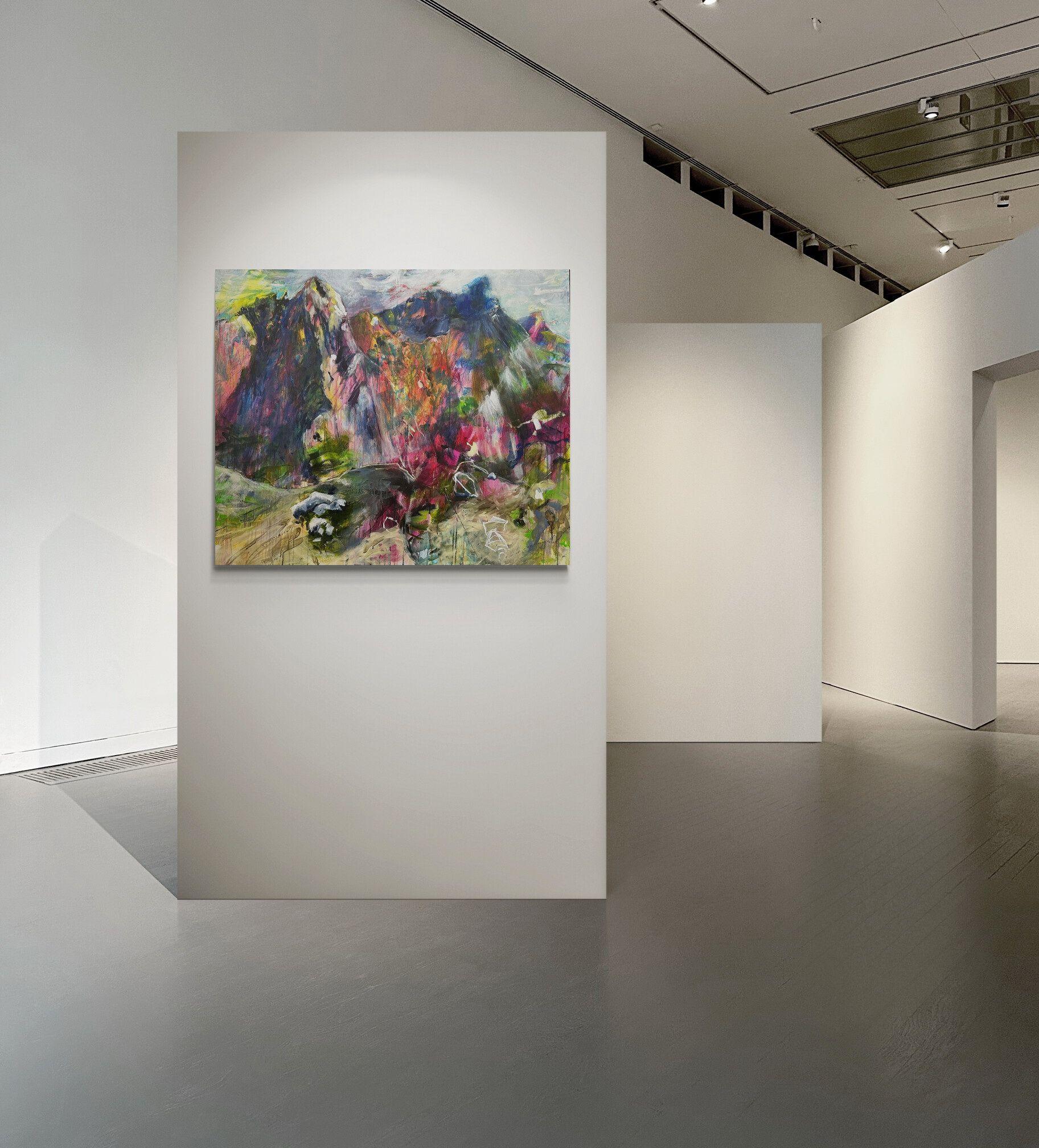 Gimpel, Pittura, Acrilico su tela - Painting Astratto di Karin Goeppert