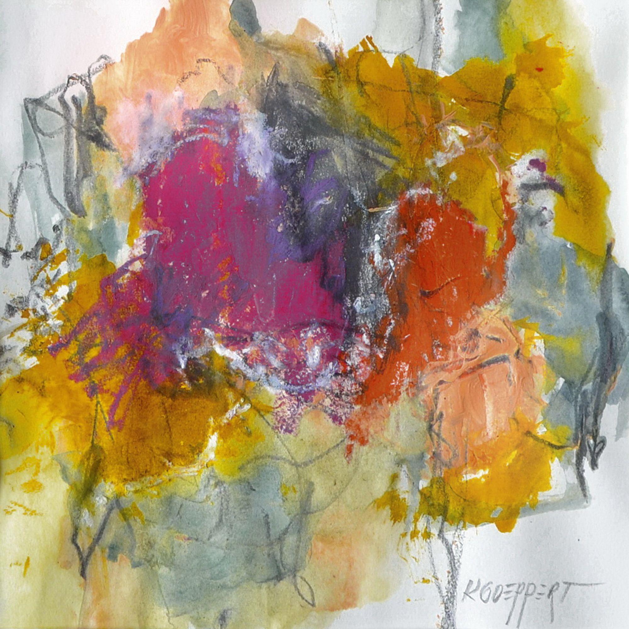 Karin Goeppert Abstract Painting - Hot Town, Painting, Acrylic on Paper