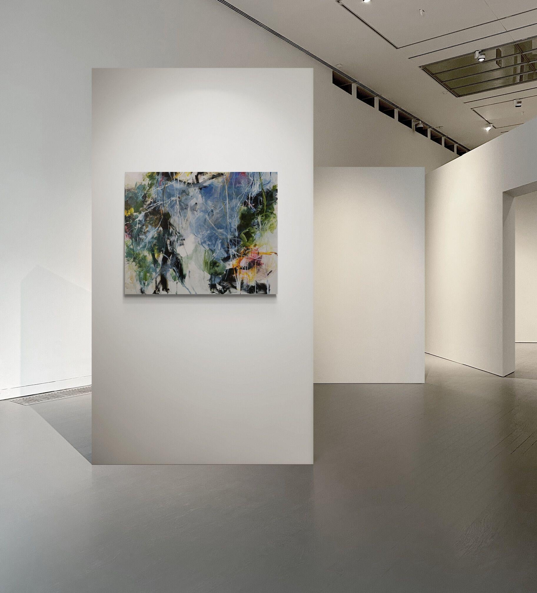Te veré en el centro, Pintura, Acrílico sobre lienzo - Painting Abstracto de Karin Goeppert
