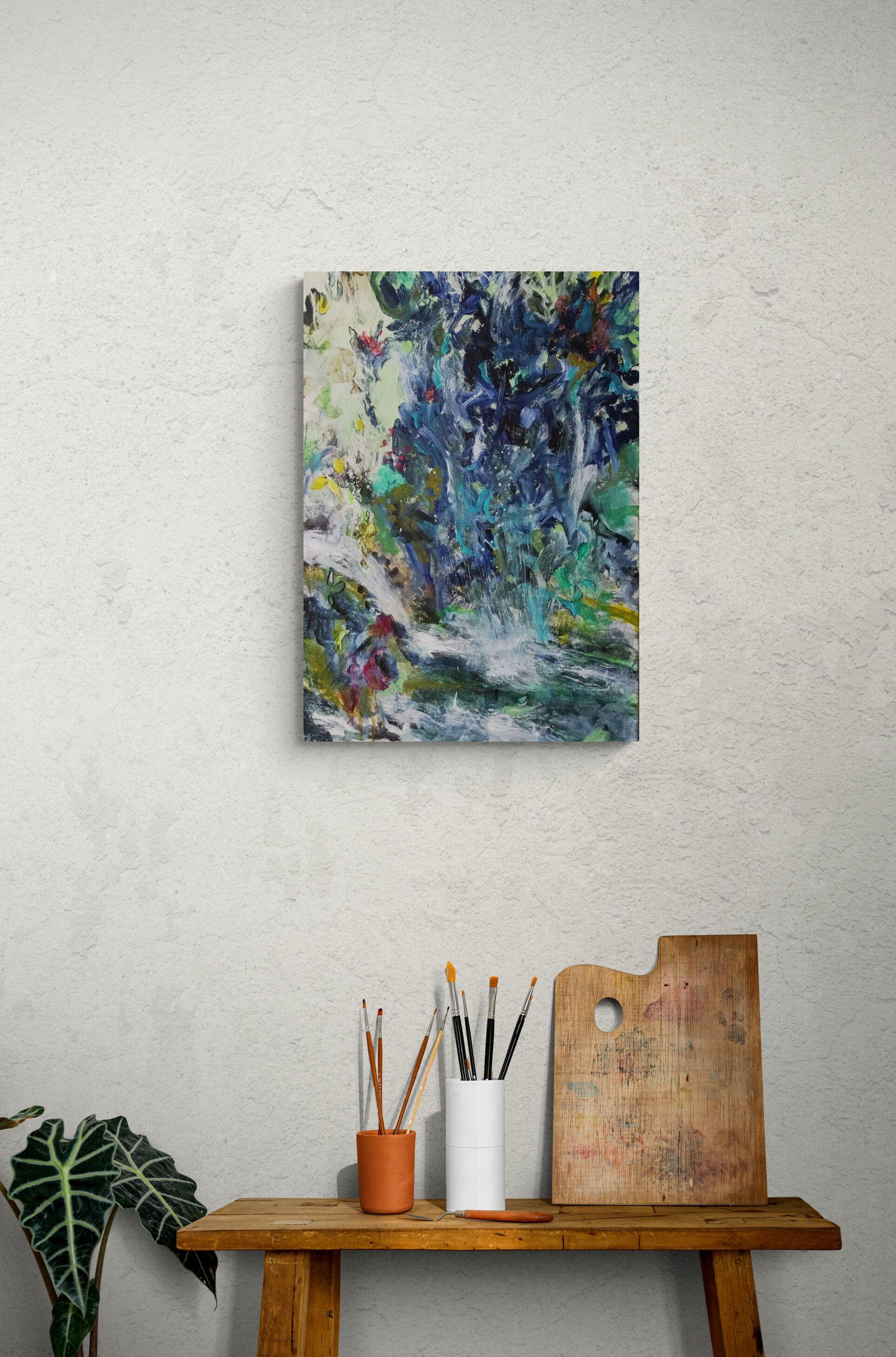 Im Tobelweg, Pintura, Acrílico sobre lienzo - Painting Expresionista de Karin Goeppert