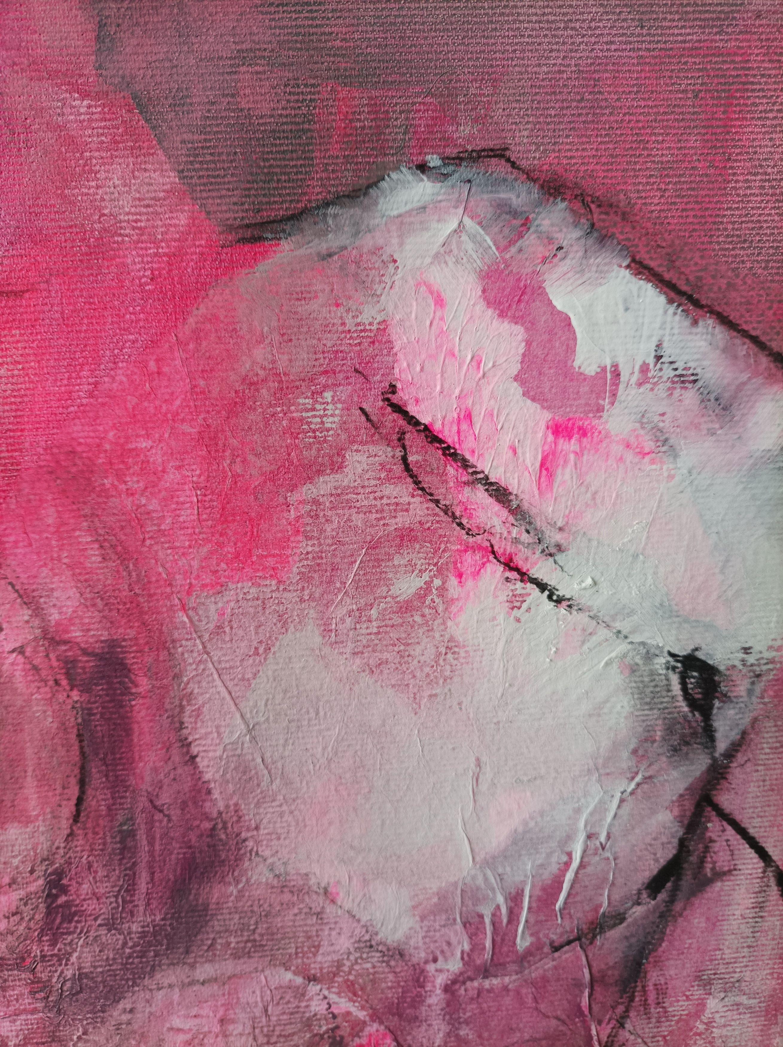 Lady Pink, Pintura, Acrílico sobre lienzo - Abstract Painting Rosa de Karin Goeppert