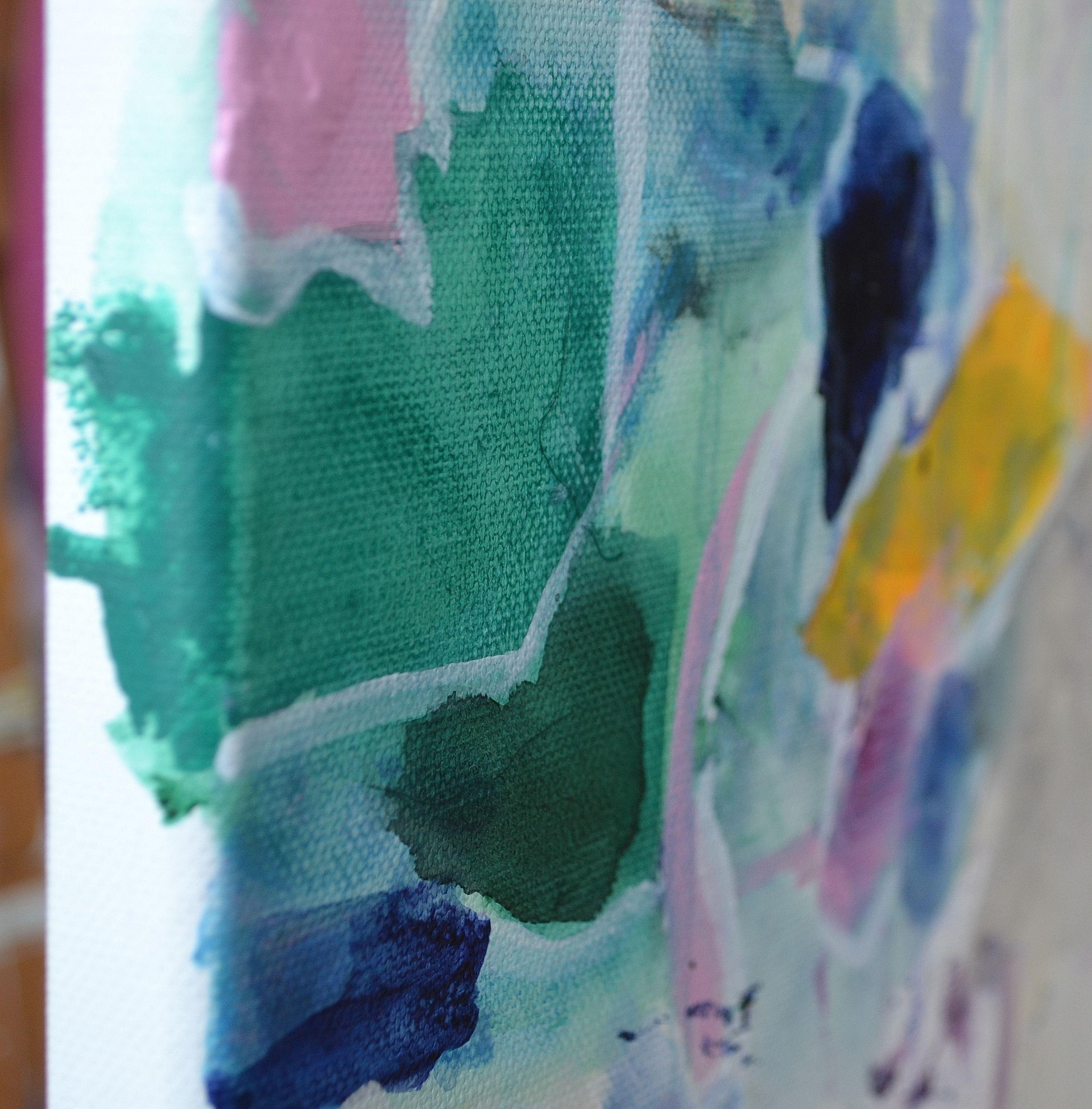Lagune, Gemälde, Acryl auf Leinwand (Grau), Abstract Painting, von Karin Goeppert