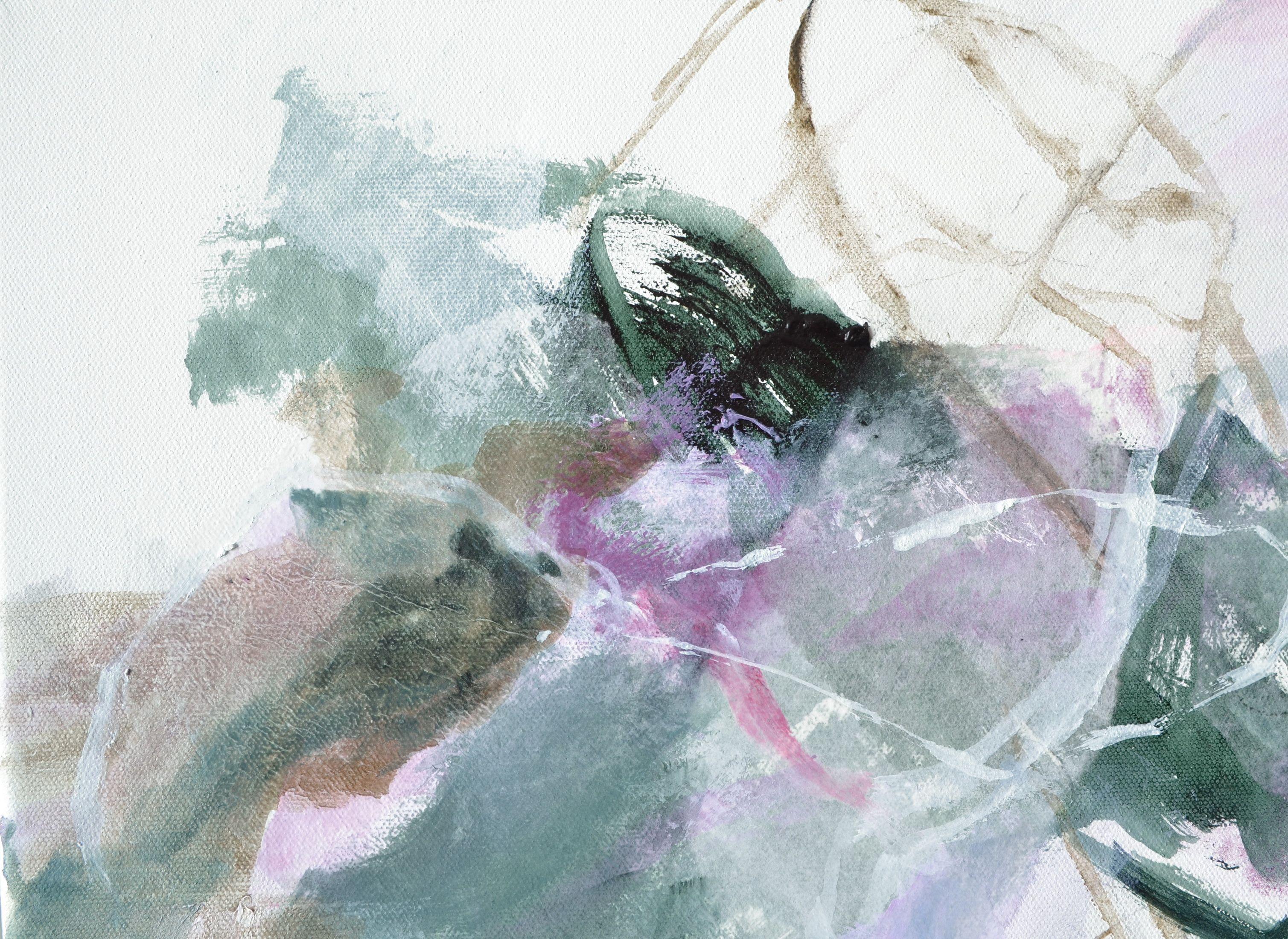 Spät in der Saison, Malerei, Acryl auf Leinwand (Grau), Abstract Painting, von Karin Goeppert