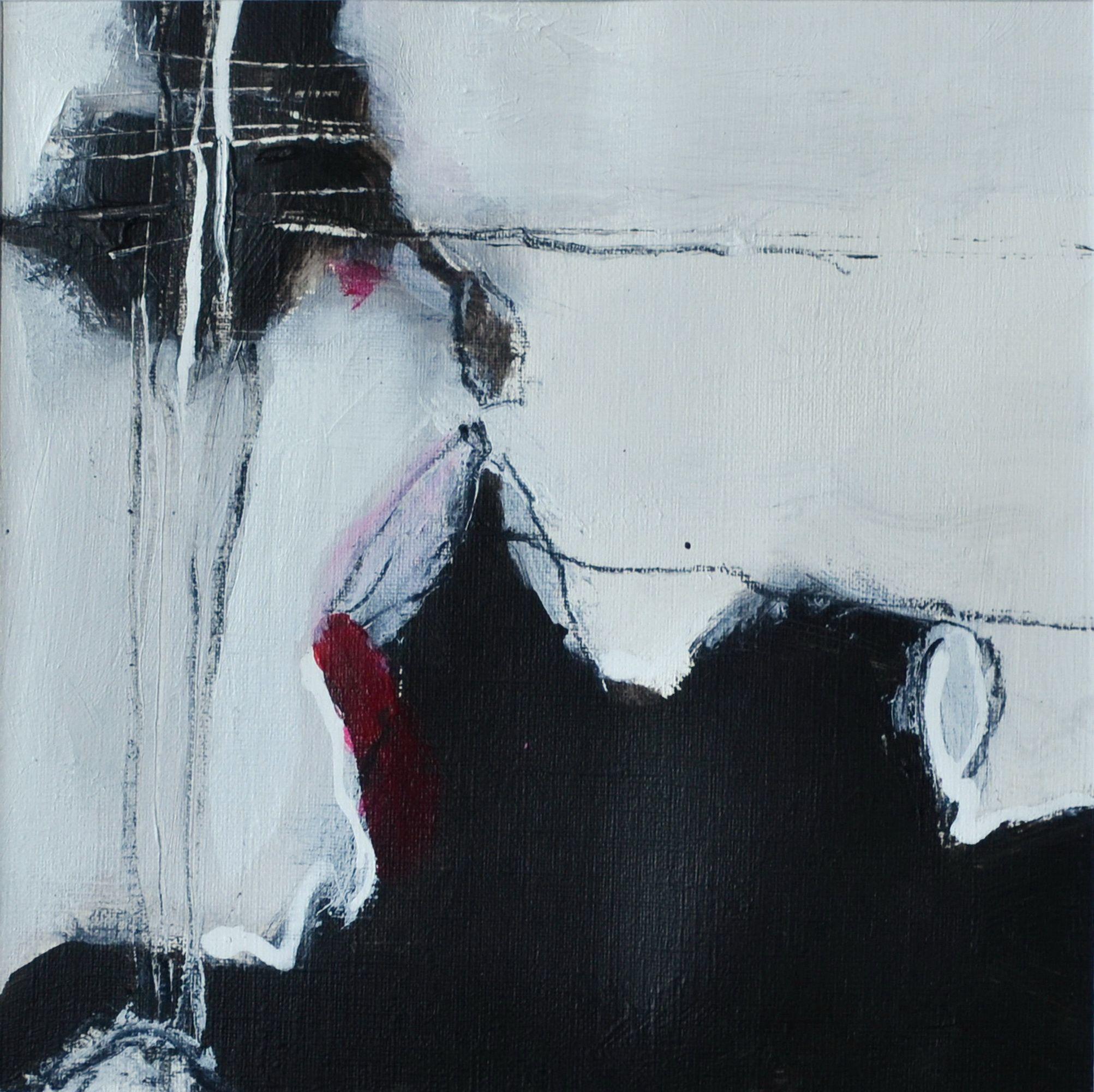 Abstract Painting di Karin Goeppert - Rossetto e mascara I, Pittura, Acrilico su carta