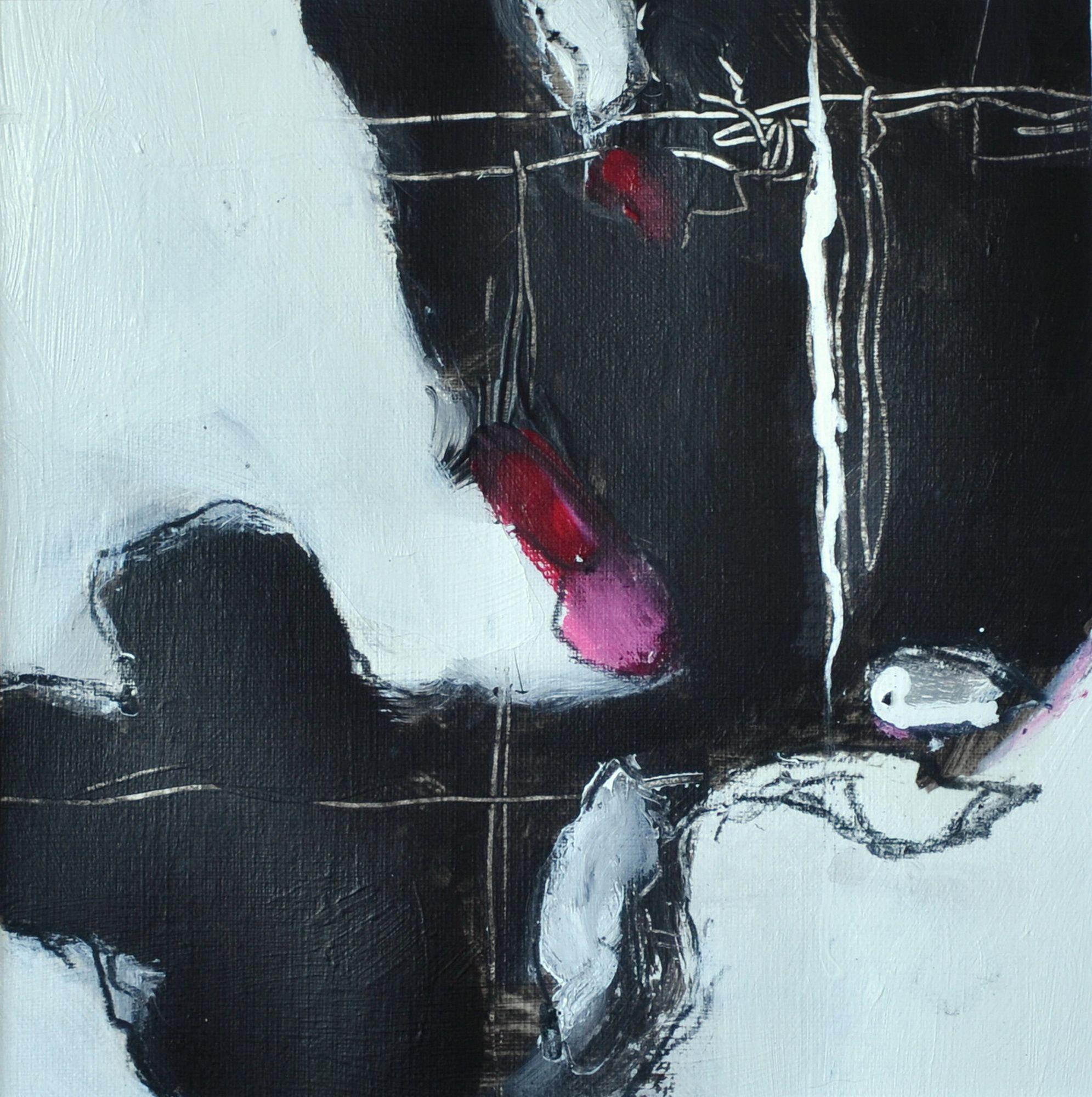 Karin Goeppert Abstract Painting - Lipstick and Mascara II, Painting, Acrylic on Paper