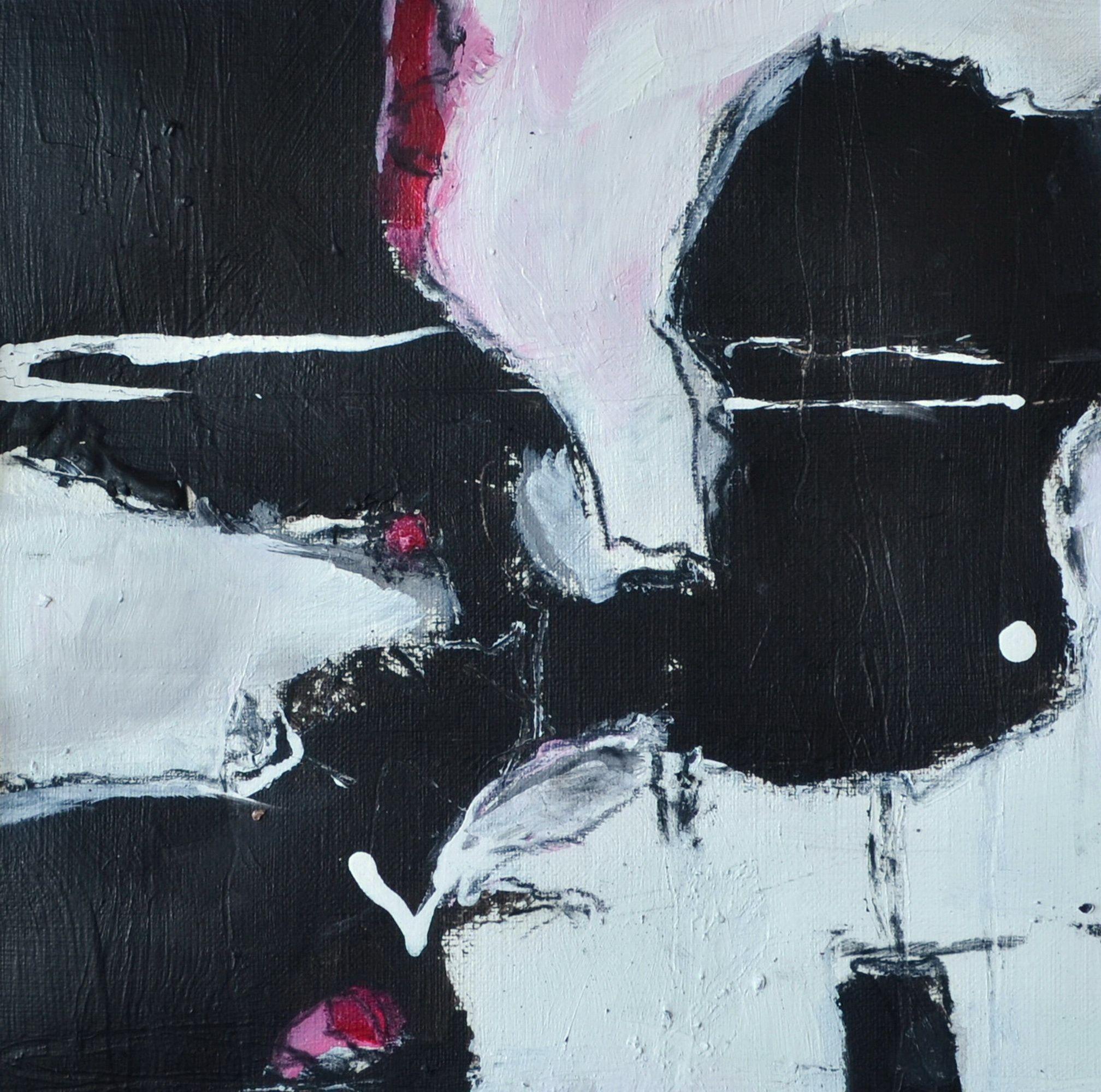 Karin Goeppert Abstract Painting - Lipstick and Mascara III, Painting, Acrylic on Paper