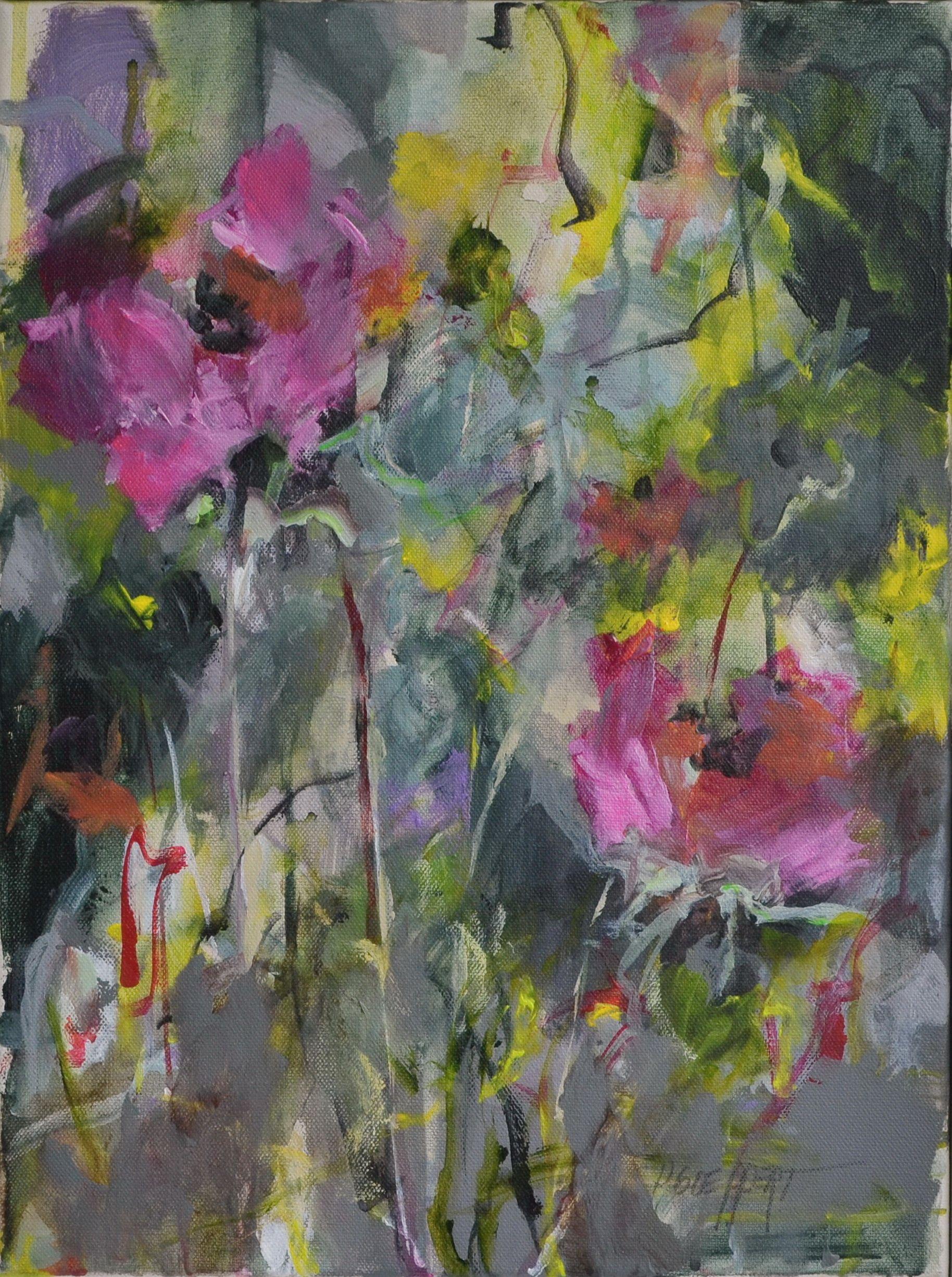 Mayflowers II, Painting, Acrylic on Canvas For Sale 1