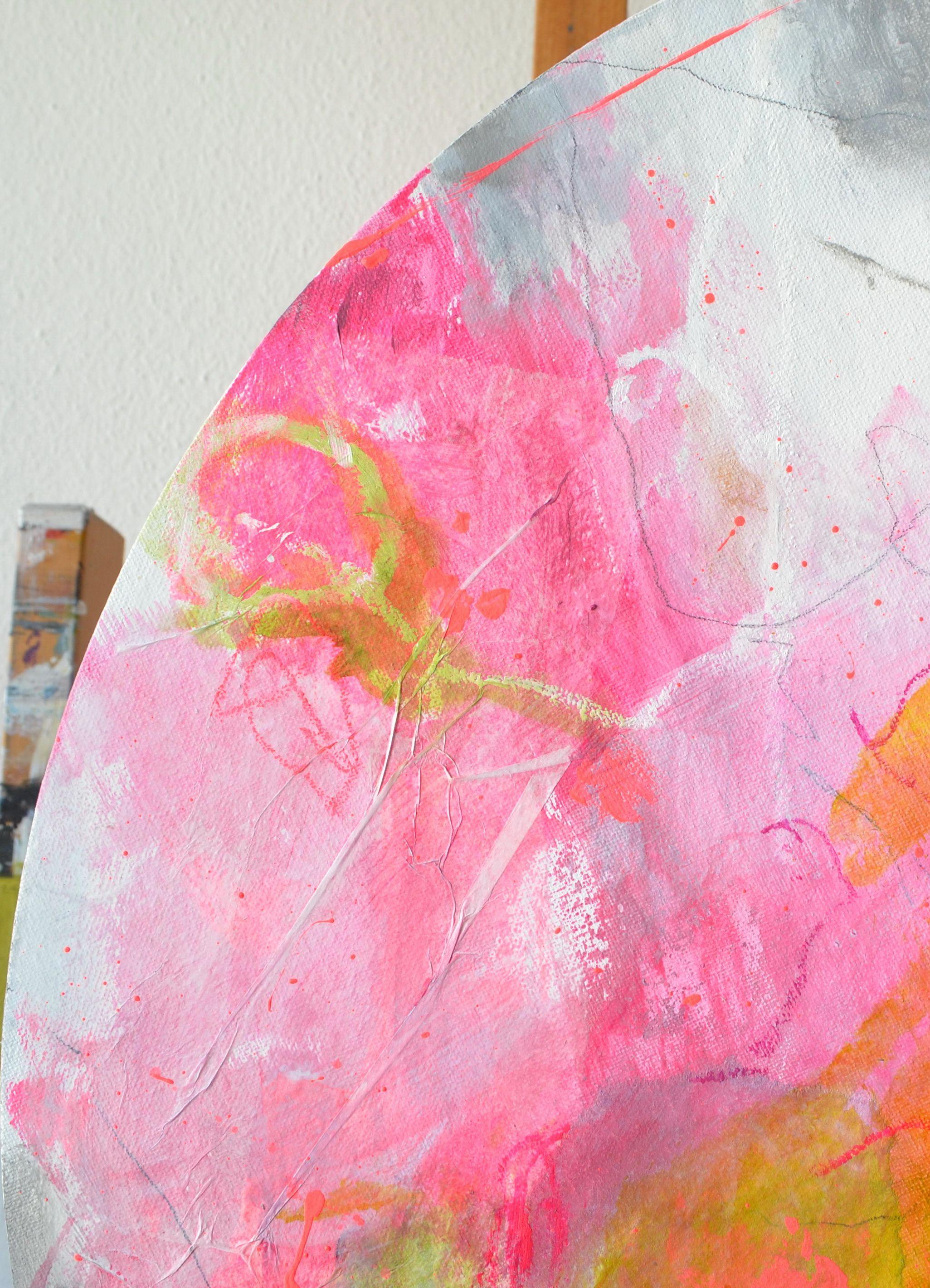 Moony, Gemälde, Acryl auf Leinwand (Braun), Abstract Painting, von Karin Goeppert