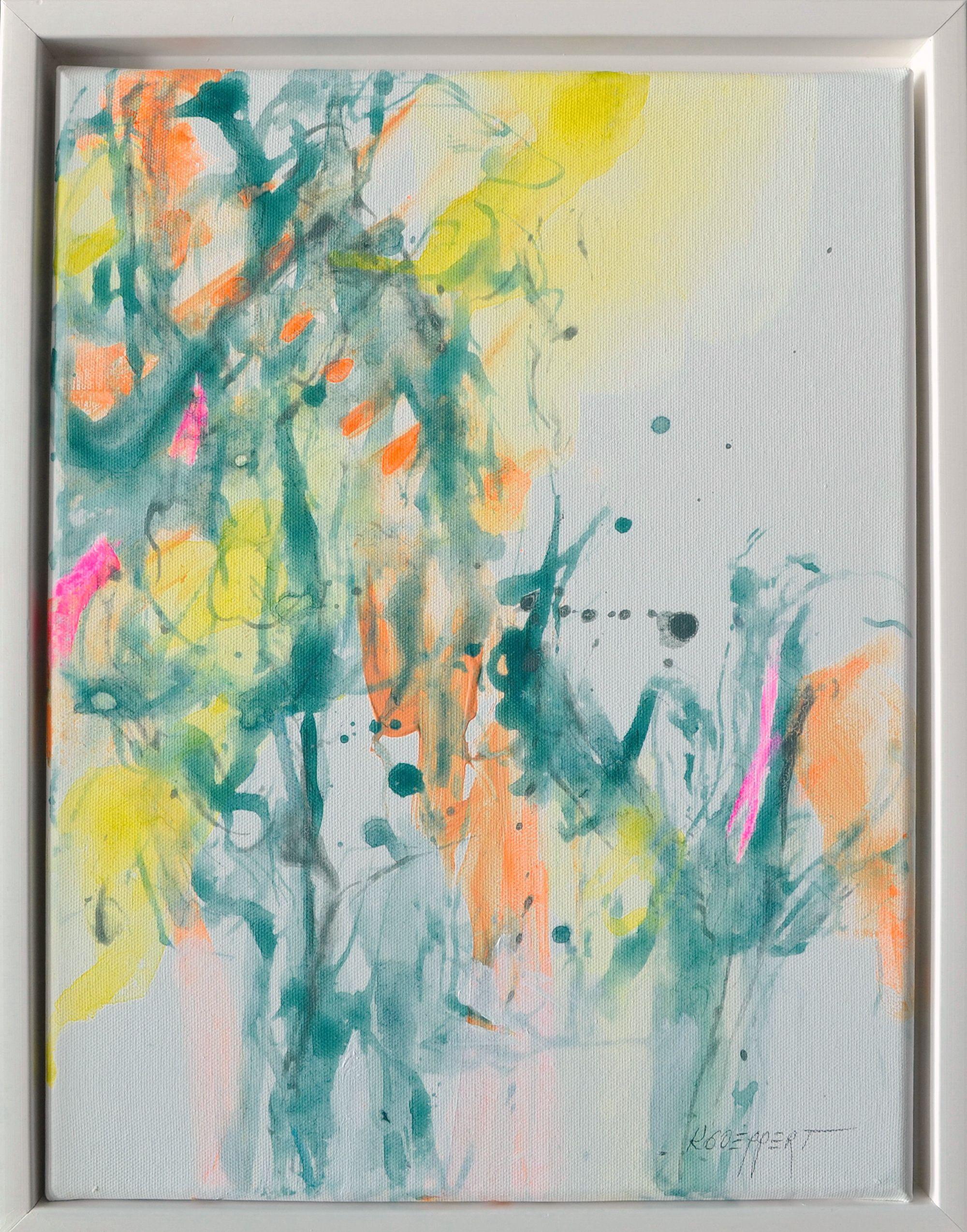 Never Mind!, Painting, Acrylic on Canvas - Gray Abstract Painting by Karin Goeppert