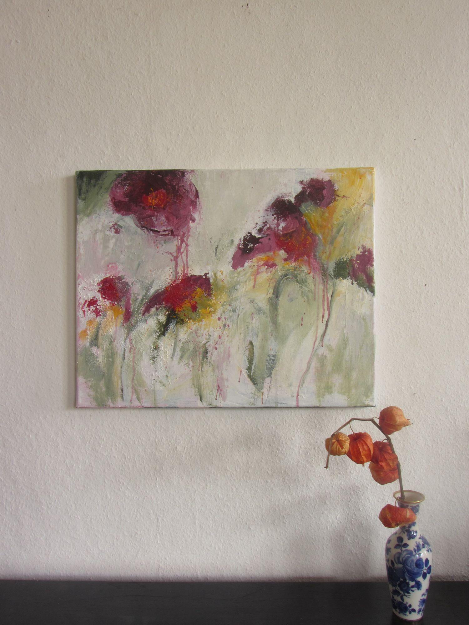 Nada se detiene nunca, Pintura, Acrílico sobre lienzo - Painting de Karin Goeppert