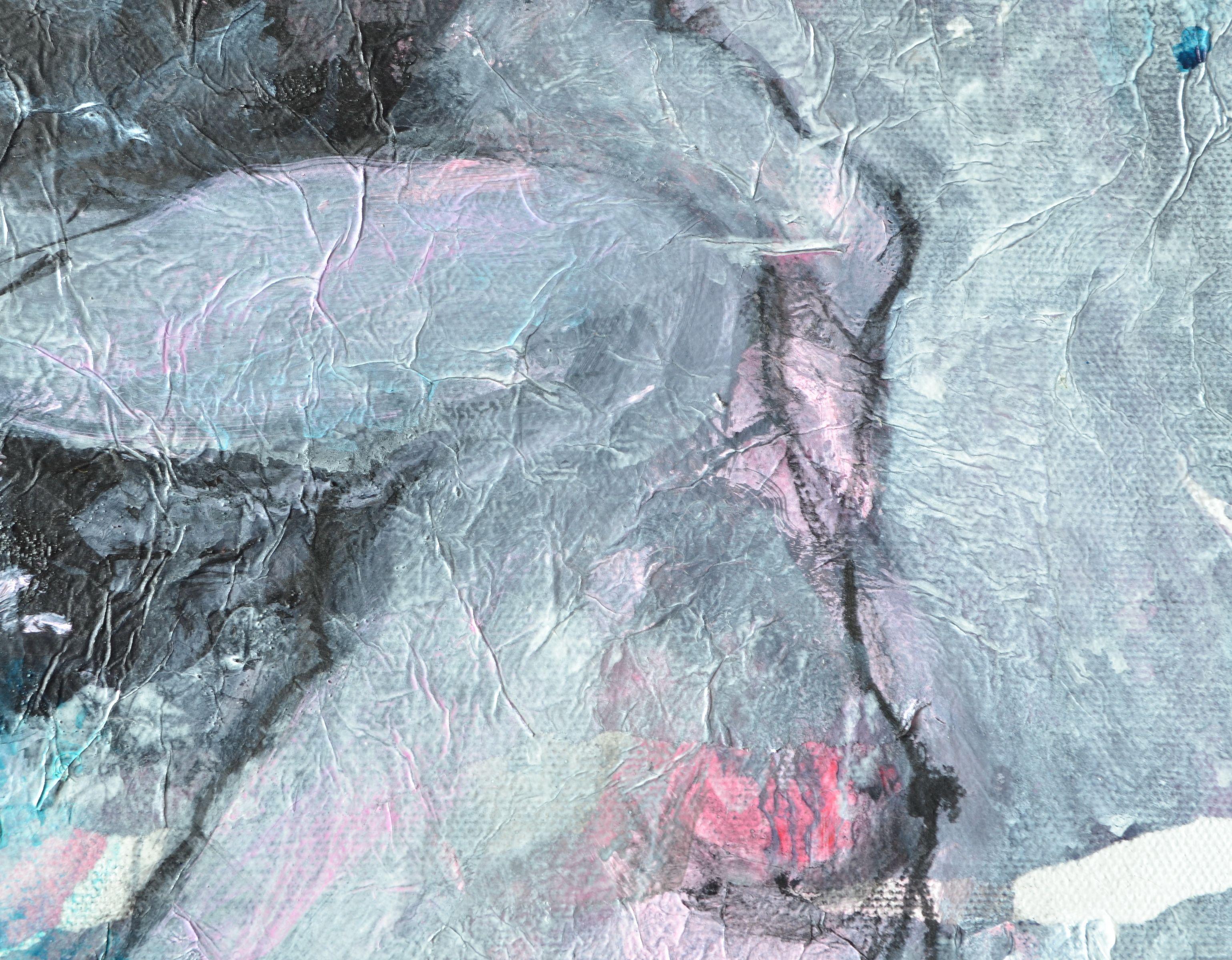 Notte di apertura, Pittura, Acrilico su tela - Abstract Painting Grigio di Karin Goeppert