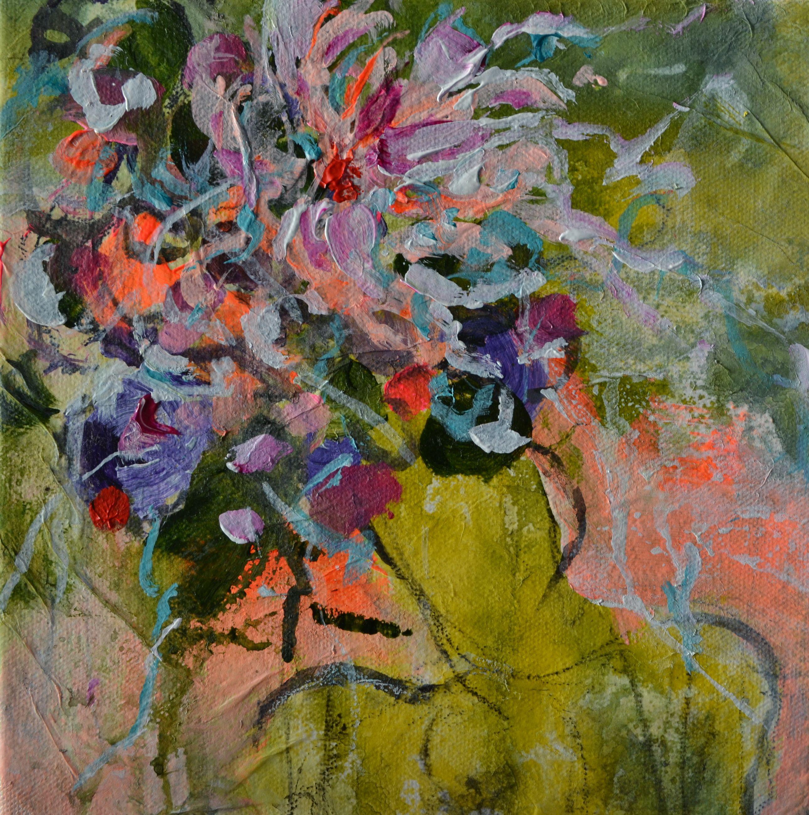 Río, Pintura, Acrílico sobre lienzo - Abstract Painting Marrón de Karin Goeppert