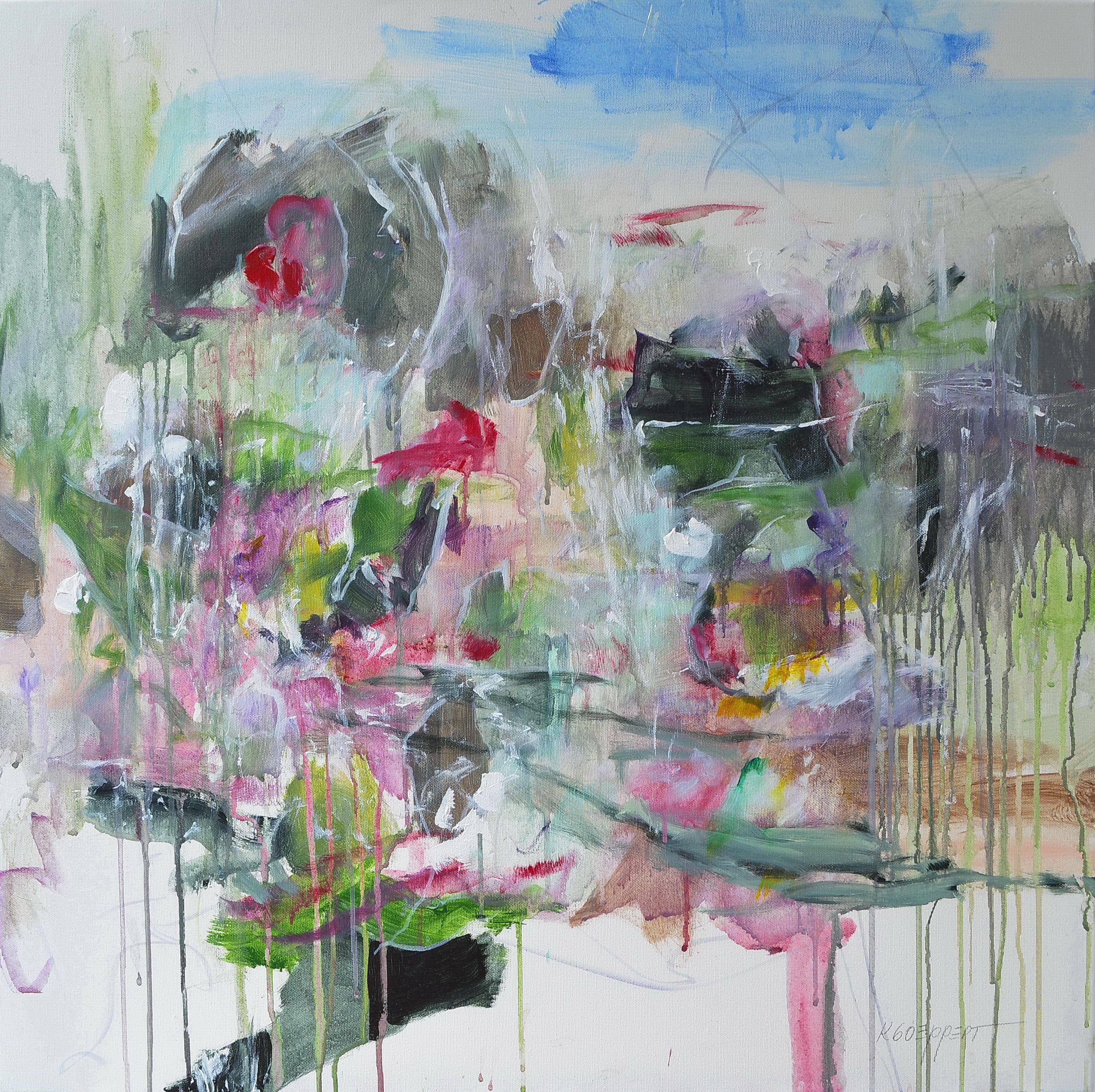 Abstract Painting di Karin Goeppert - Scenario, Pittura, Acrilico su tela