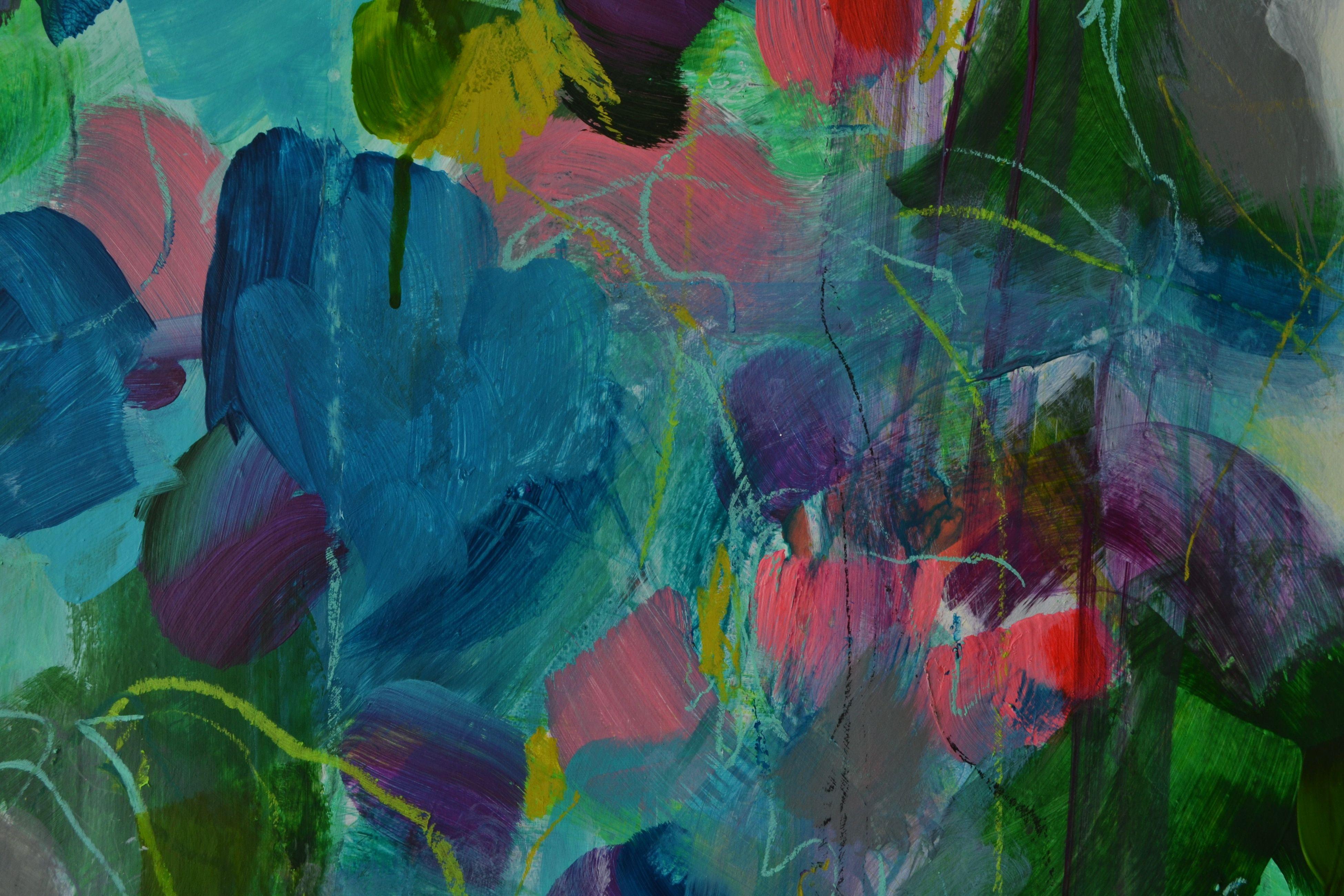 Sizzle, Pintura, Acrílico sobre papel - Abstract Painting Gris de Karin Goeppert