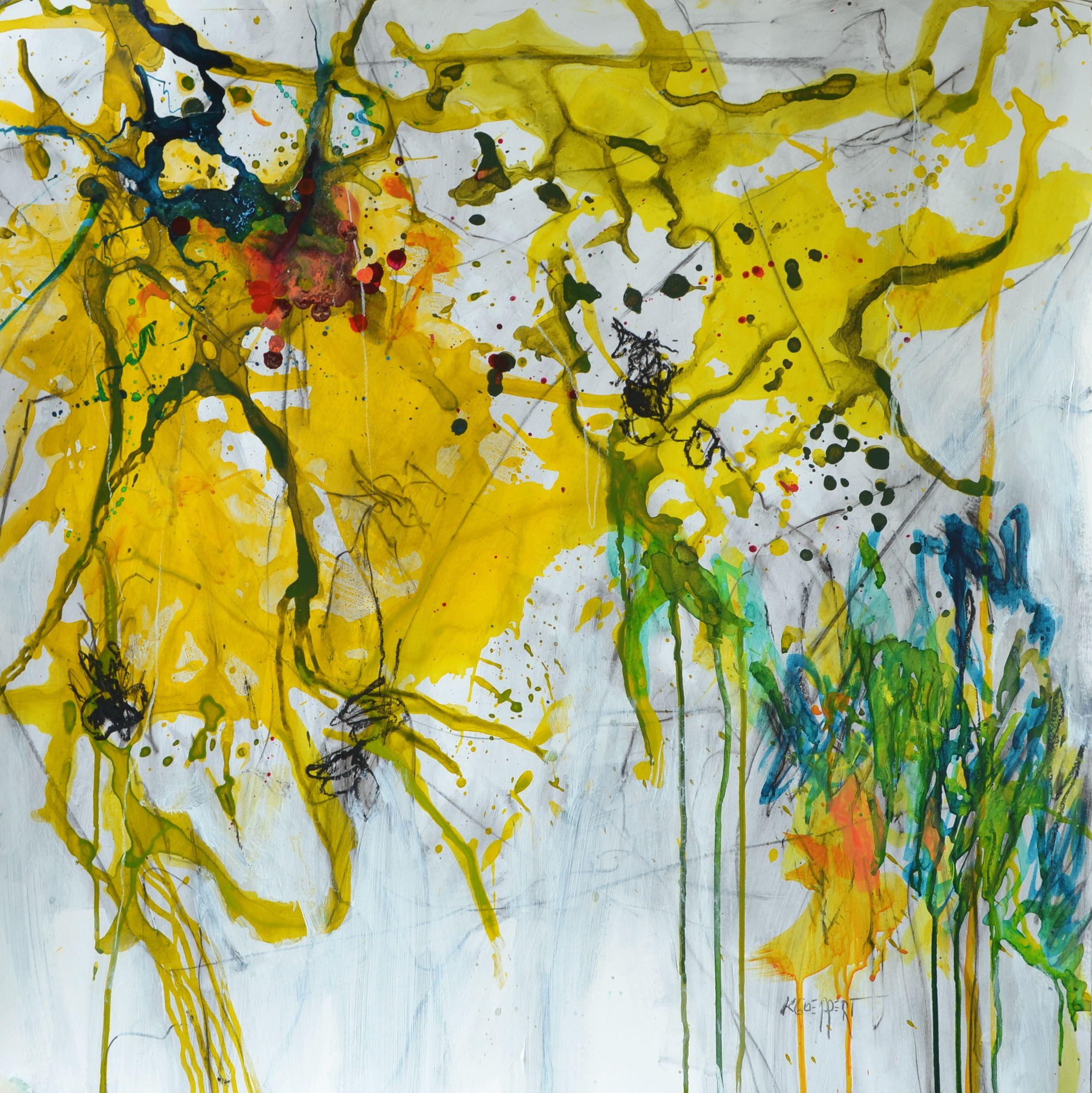 Skindeep, Gemälde, Acryl auf Papier – Painting von Karin Goeppert