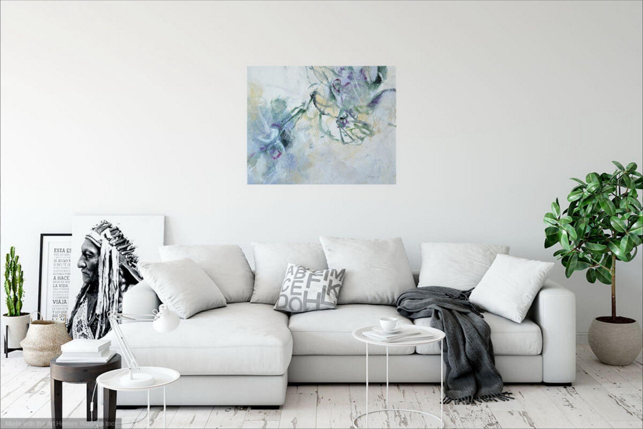 The Grasp, Painting, Acrylic on Canvas - Gray Abstract Painting by Karin Goeppert