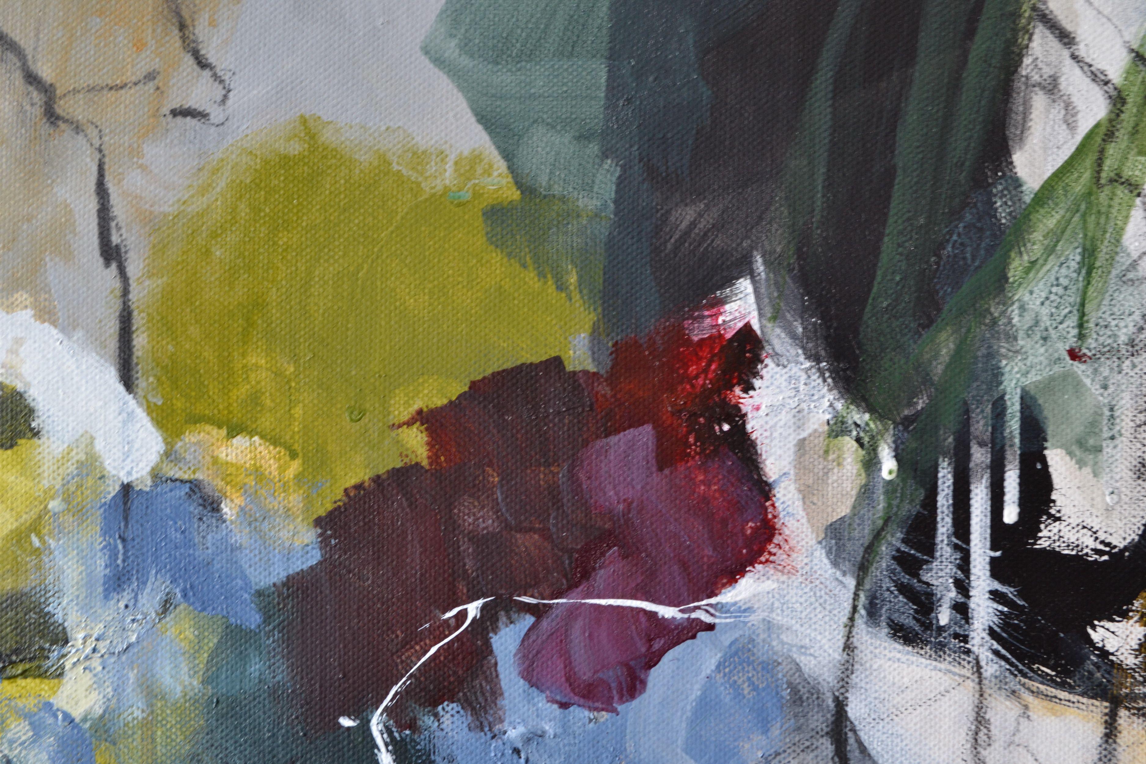 Der König und sein Pferdewagen, Gemälde, Acryl auf Leinwand (Abstrakt), Painting, von Karin Goeppert