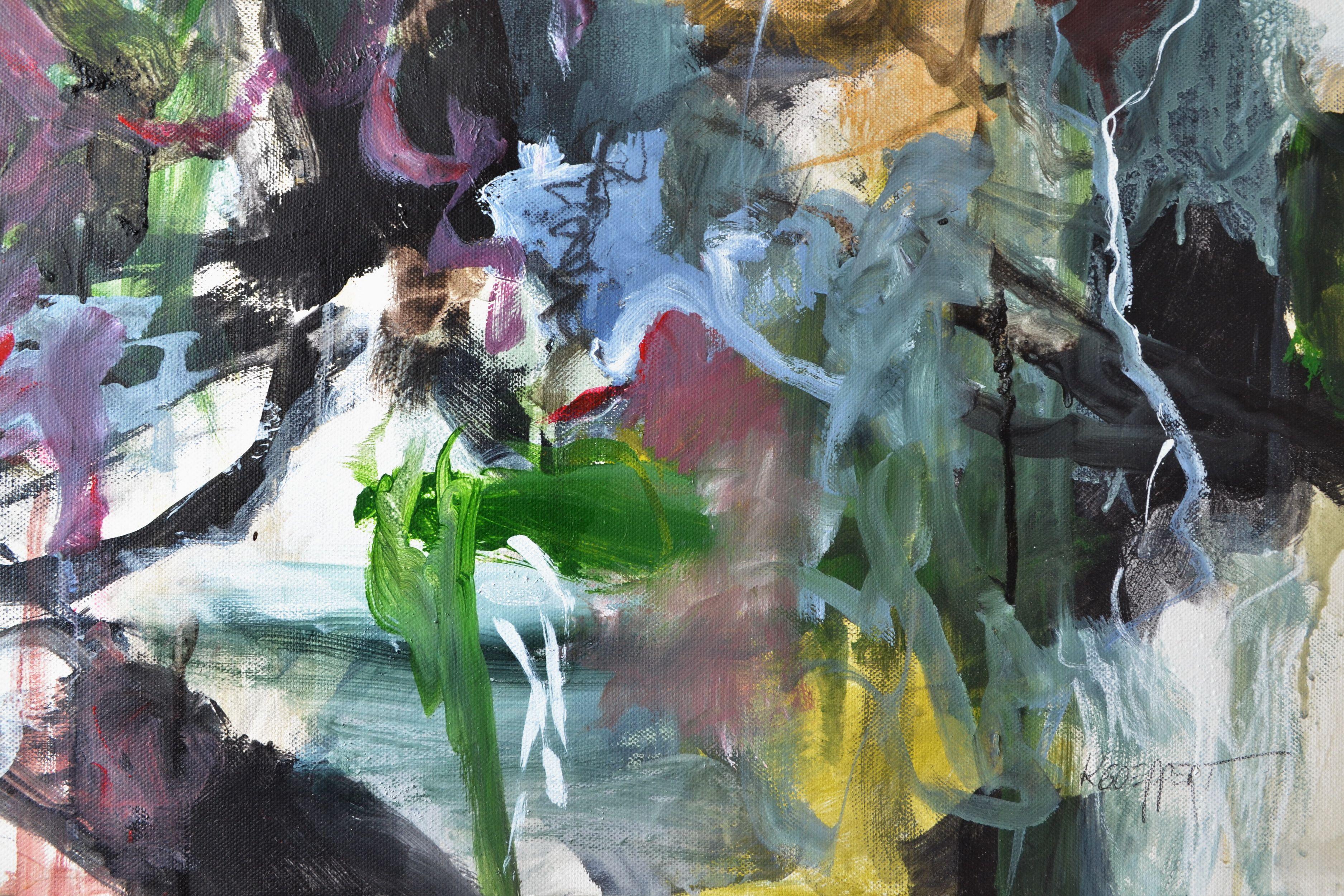 Ein von der Natur inspiriertes Kunstwerk, das auf ausdrucksstarke Weise gemalt wurde.    Für dieses Werk habe ich Acrylfarben, Pigmente und Holzkohle auf Leinwand verwendet.    Das Werk ist fertig zum Aufhängen. An den Seiten der Leinwand sind noch