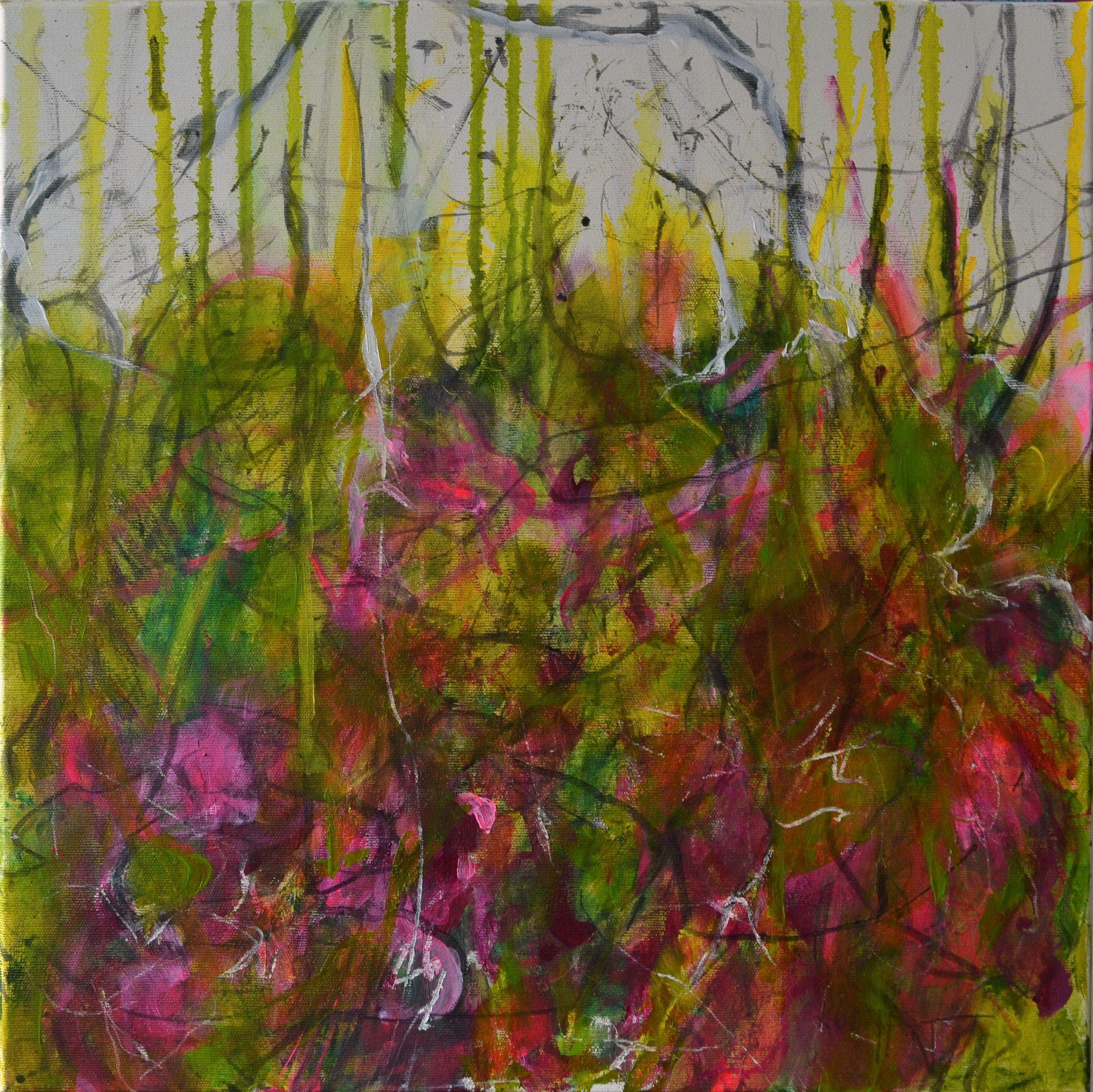 Abstract Painting di Karin Goeppert - Up & Up, Pittura, Acrilico su tela