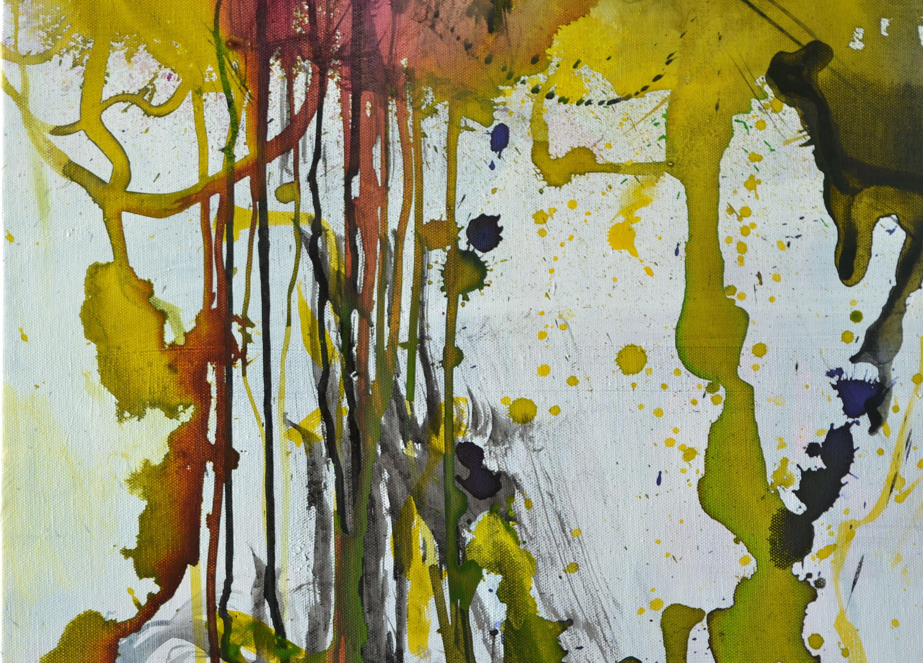 Vintage, Pintura, Acrílico sobre lienzo - Abstract Painting Marrón de Karin Goeppert