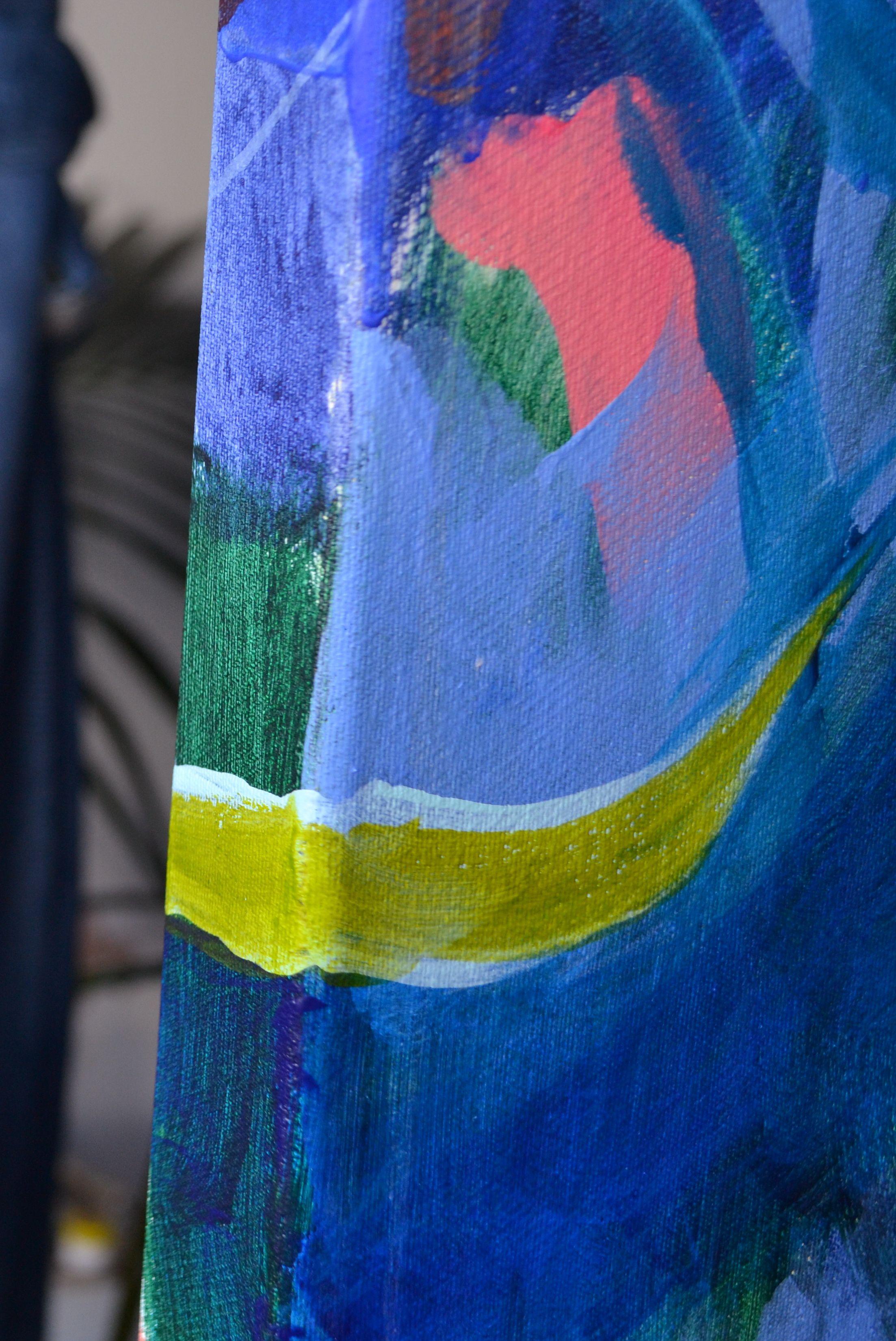 Aquarell-Überleben, Gemälde, Acryl auf Leinwand im Angebot 2