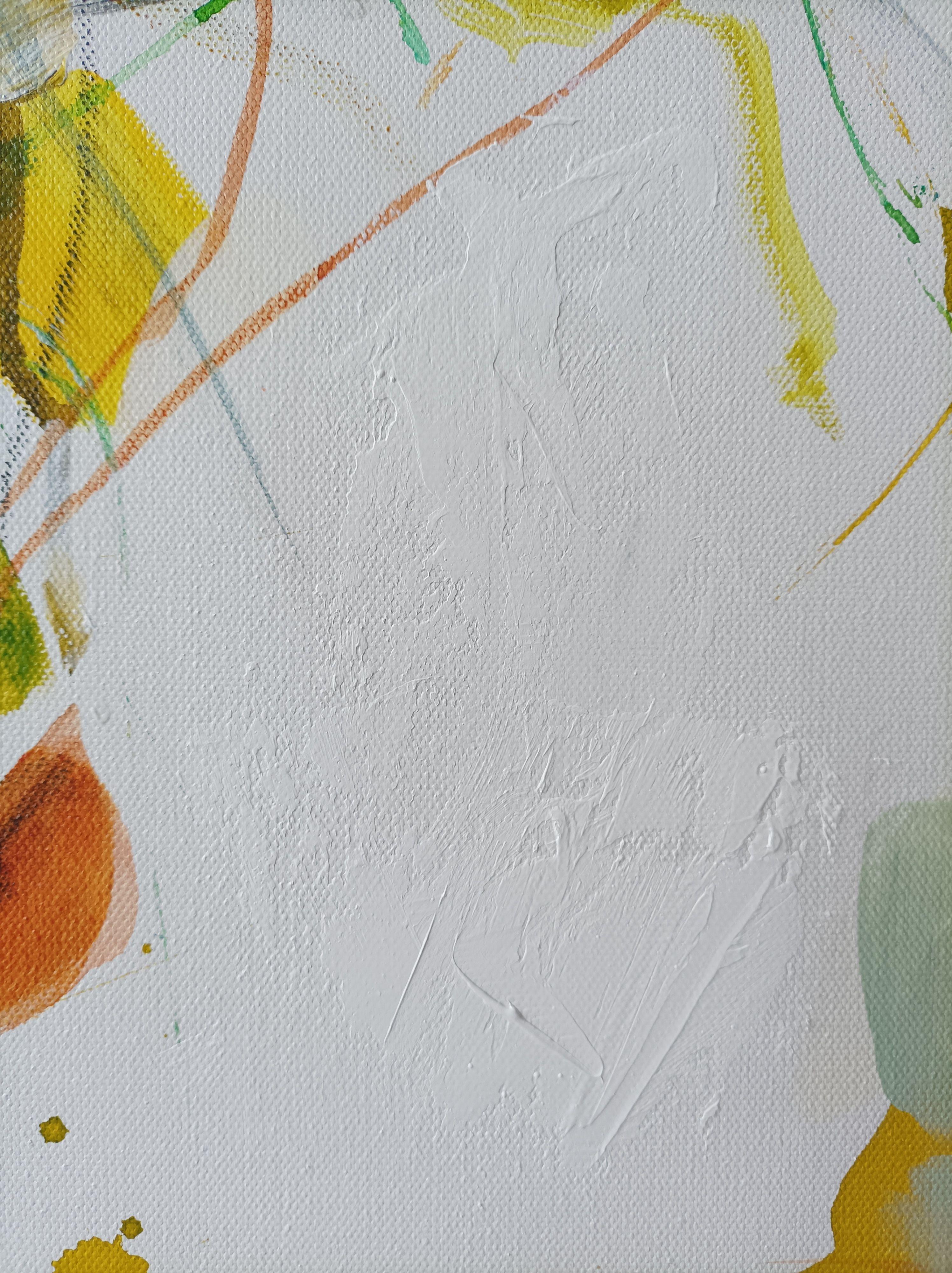 Wenn die Bladdln fliagn (Wenn die Blätter fliegen), Gemälde, Acryl auf Leinwand (Braun), Abstract Painting, von Karin Goeppert
