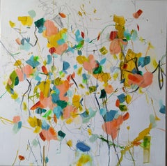 Wenn die Bladdln fliagn (Wenn die Blätter fliegen), Gemälde, Acryl auf Leinwand