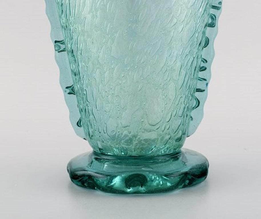 Karin Hammar pour Stockholm Glasbruk, paire de vases en verre d'art turquoise Excellent état - En vente à København, Copenhagen