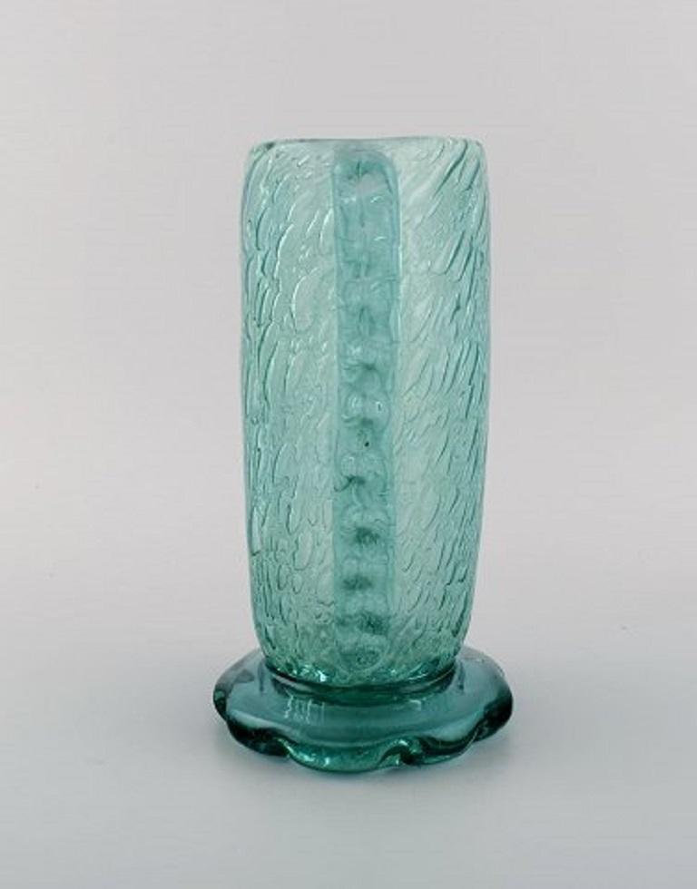 20ième siècle Karin Hammar pour Stockholm Glasbruk, paire de vases en verre d'art turquoise en vente