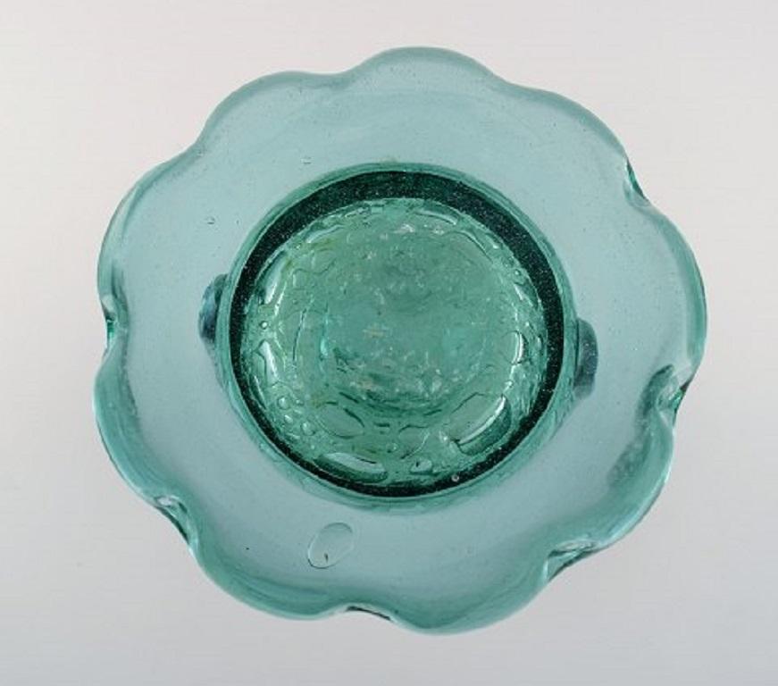Karin Hammar für Stockholm Glasbruk, ein Paar Vasen aus türkisfarbenem Kunstglas im Angebot 1